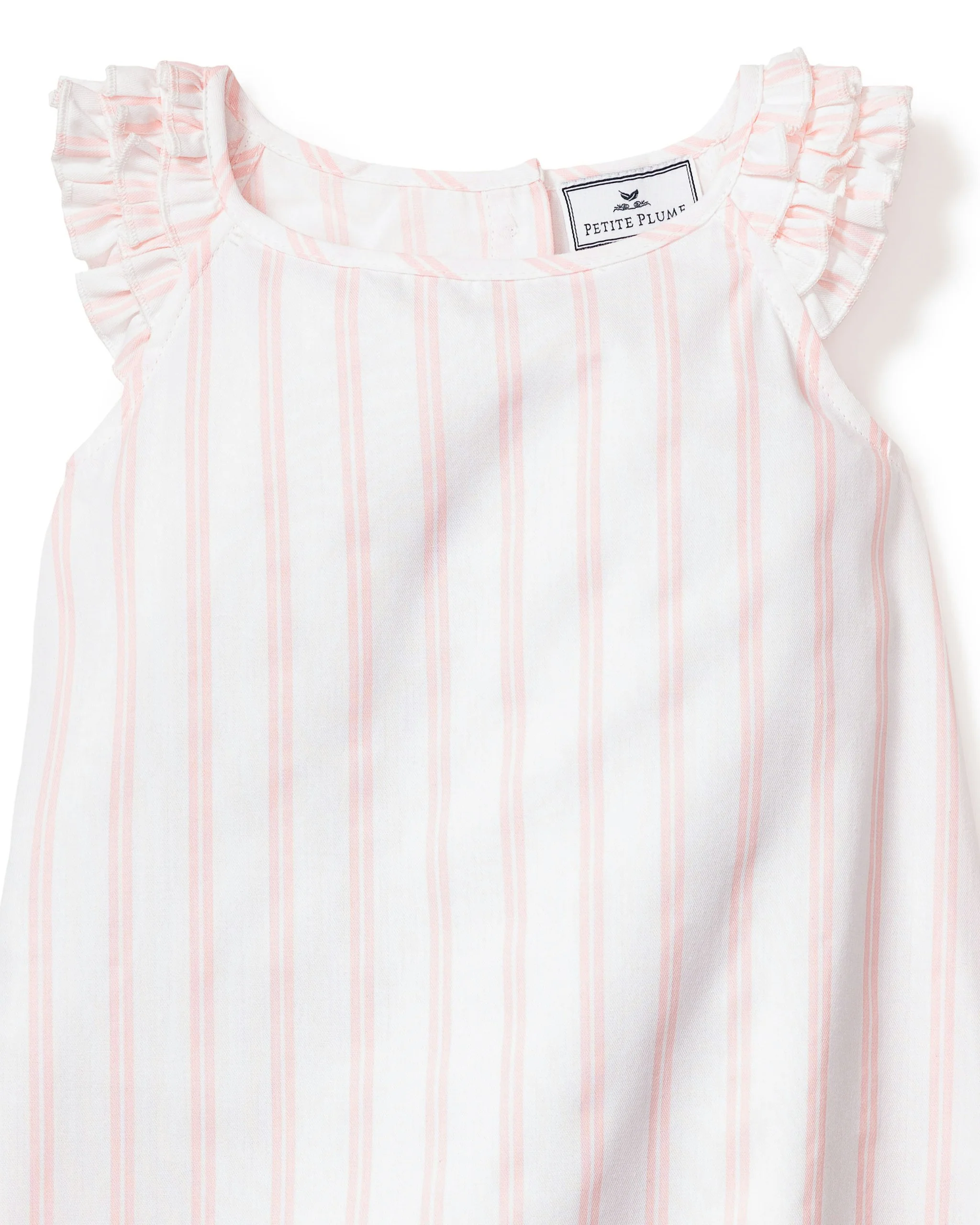 Girl's Twill Amelie Nightgown in Pink Stripe - Image 6