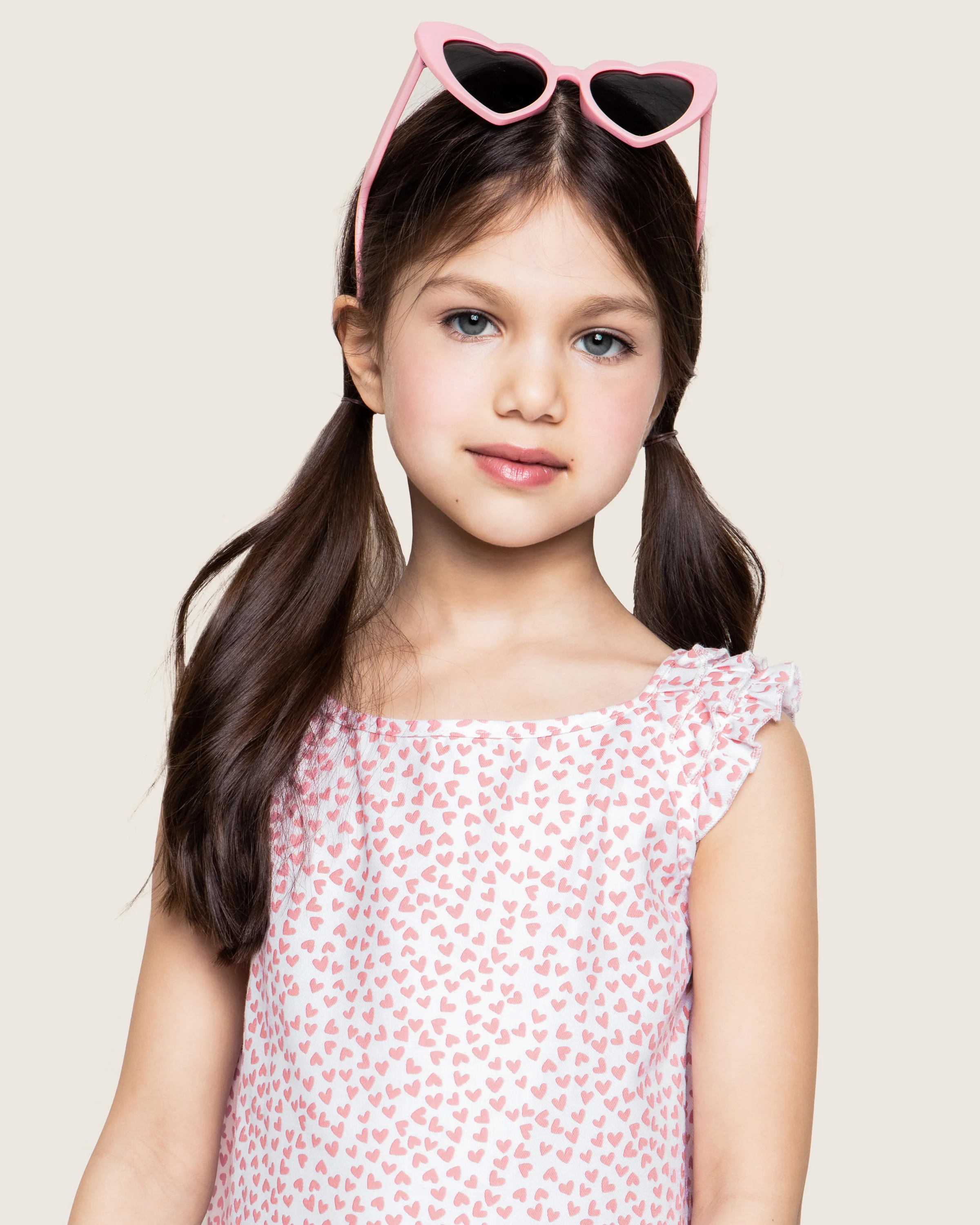 Girl's Twill Amelie Nightgown in Sweethearts - Image 3