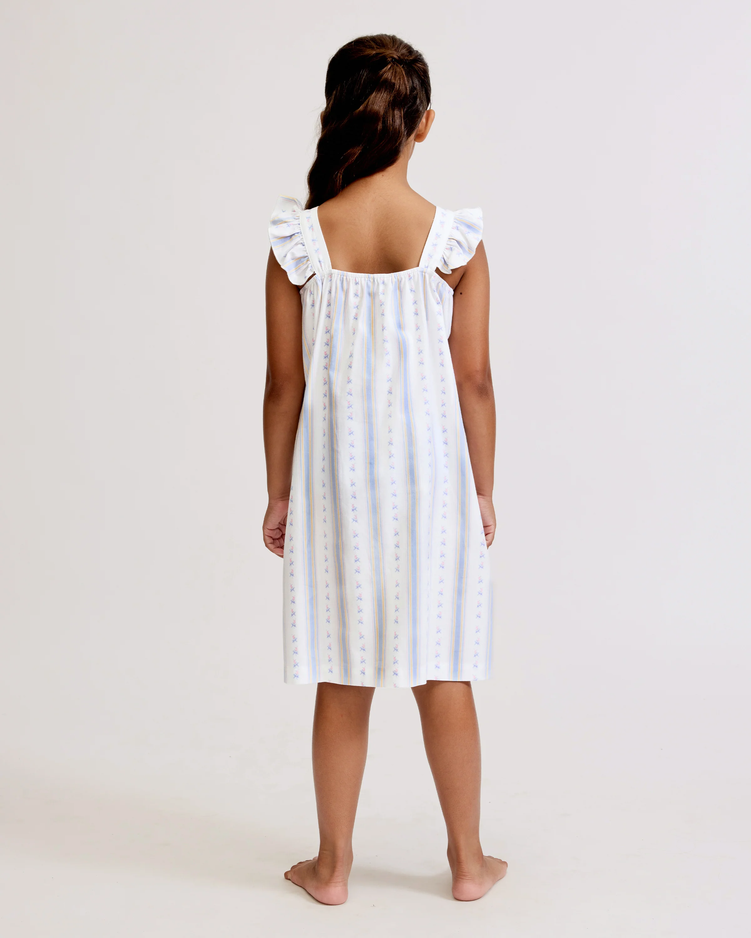 Girl's Twill Clara Nightgown in Cottage Stripe - Image 4