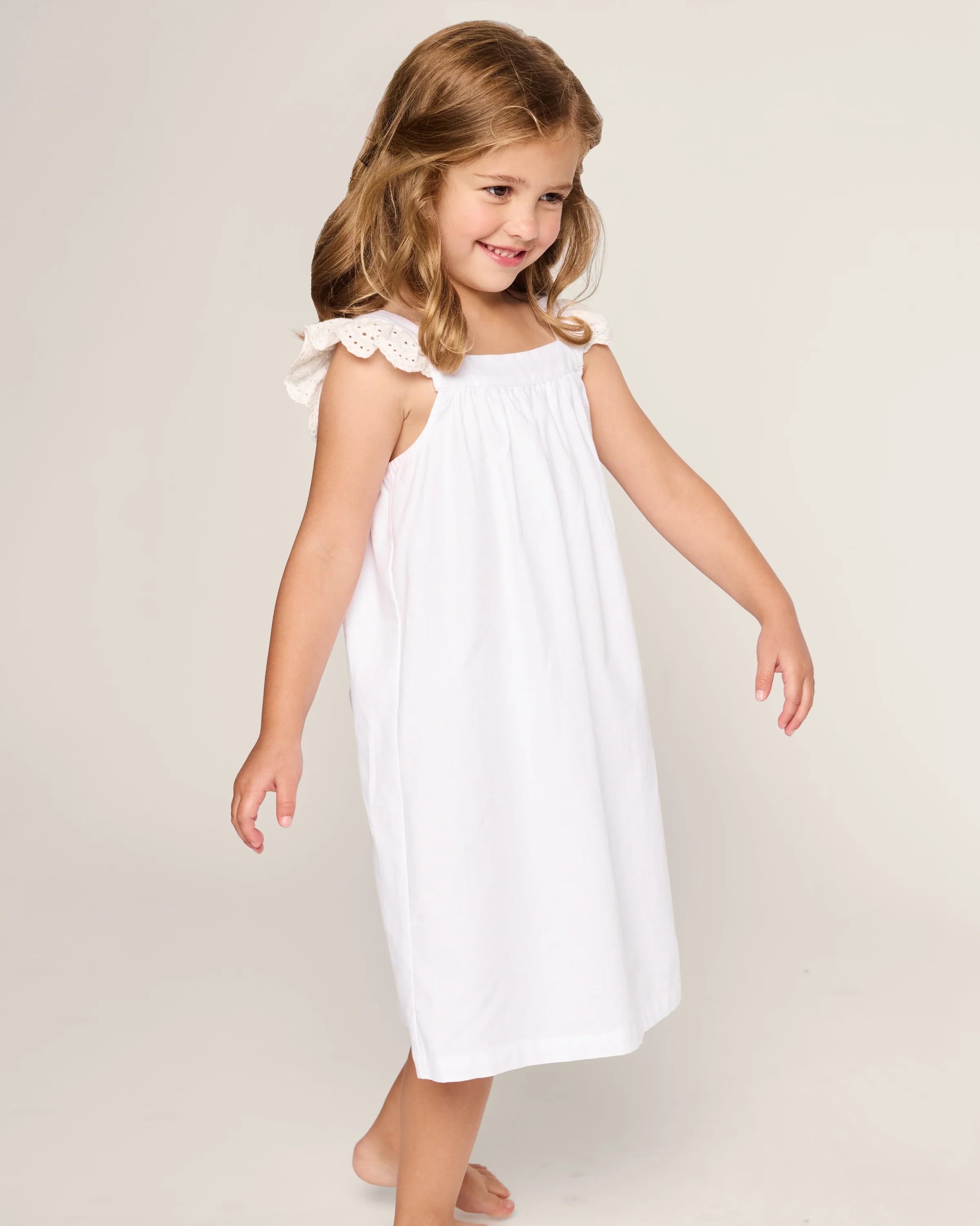 Girl's Twill Clara Nightgown in White