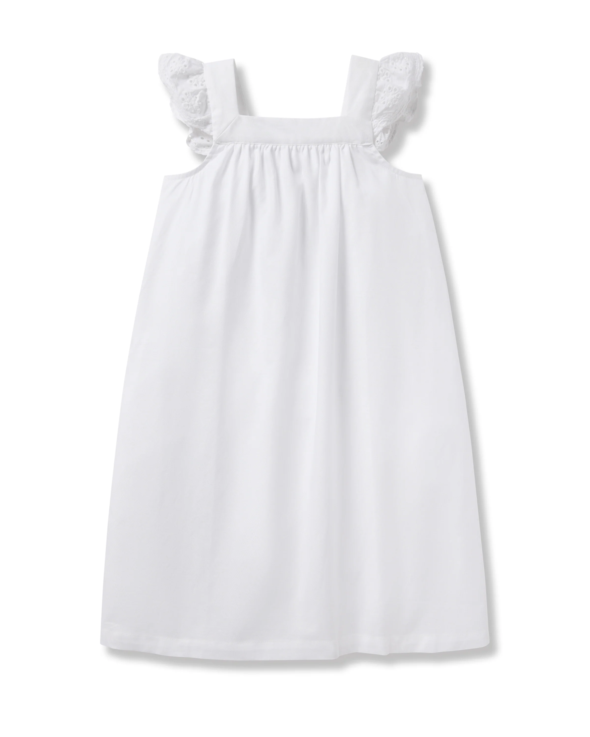 Girl's Twill Clara Nightgown in White - Image 5