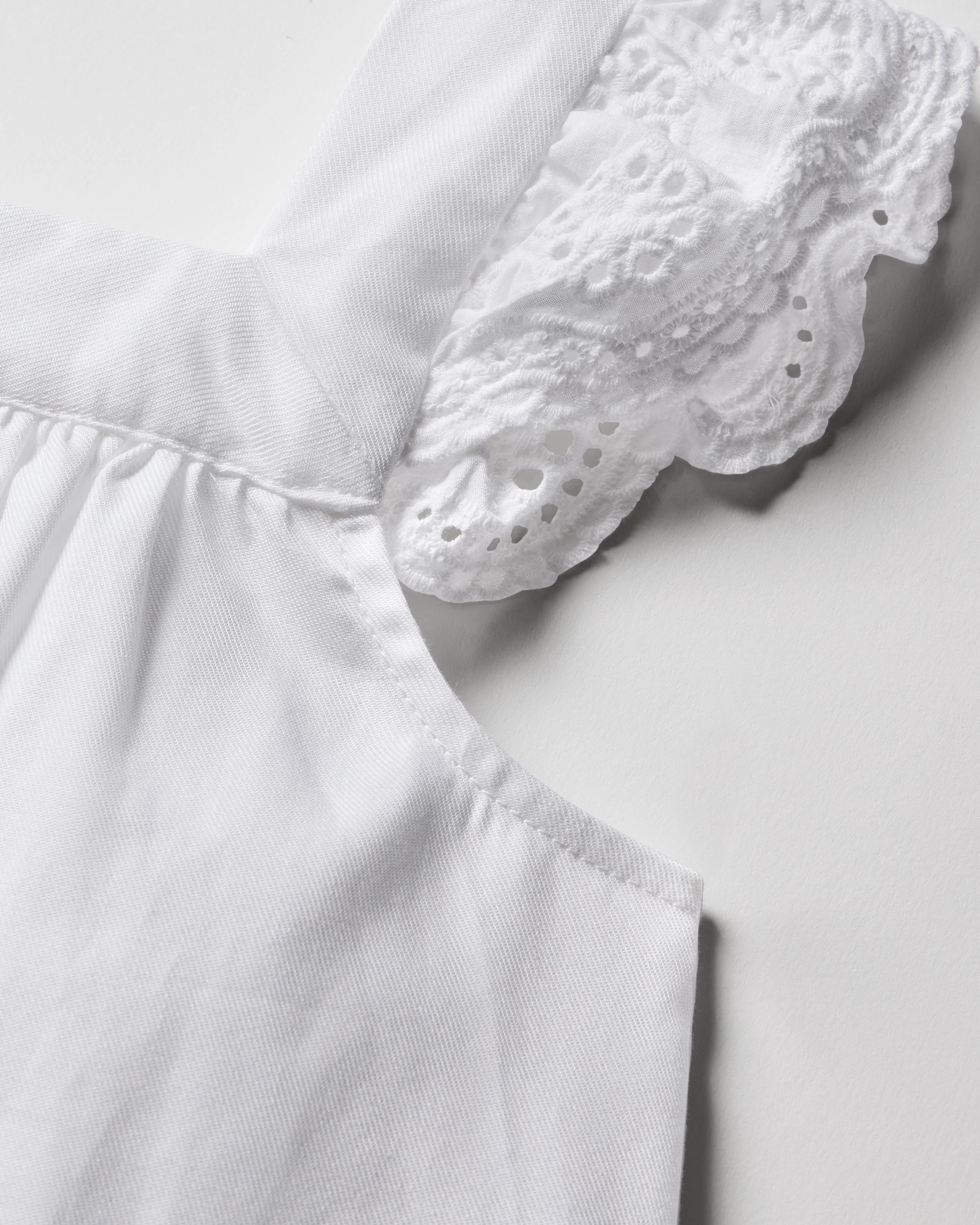 Girl's Twill Clara Nightgown in White - Image 6