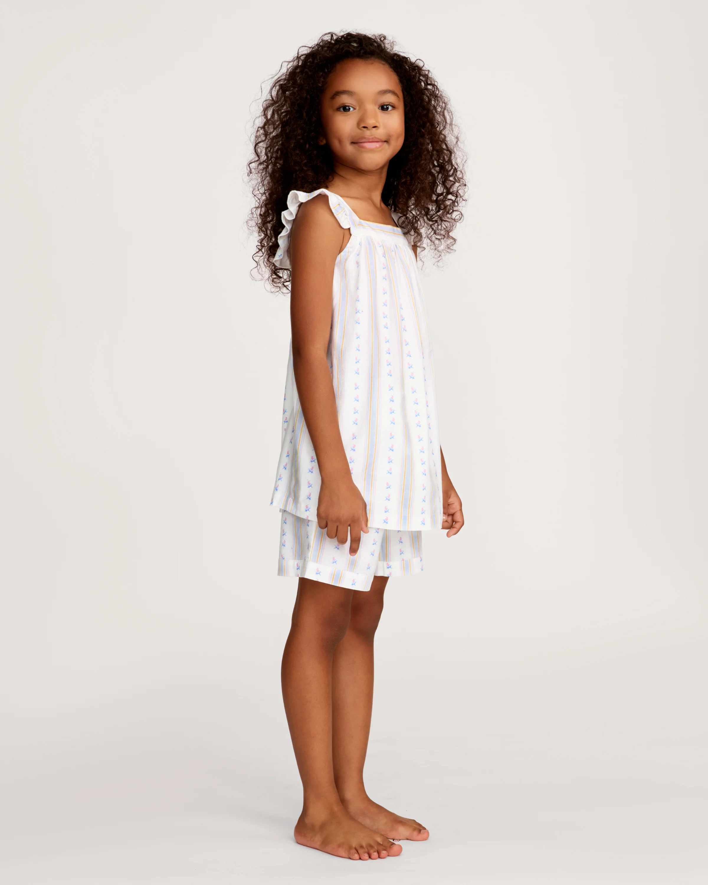 Girl's Twill Clara Short Set in Cottage Stripe - Image 4