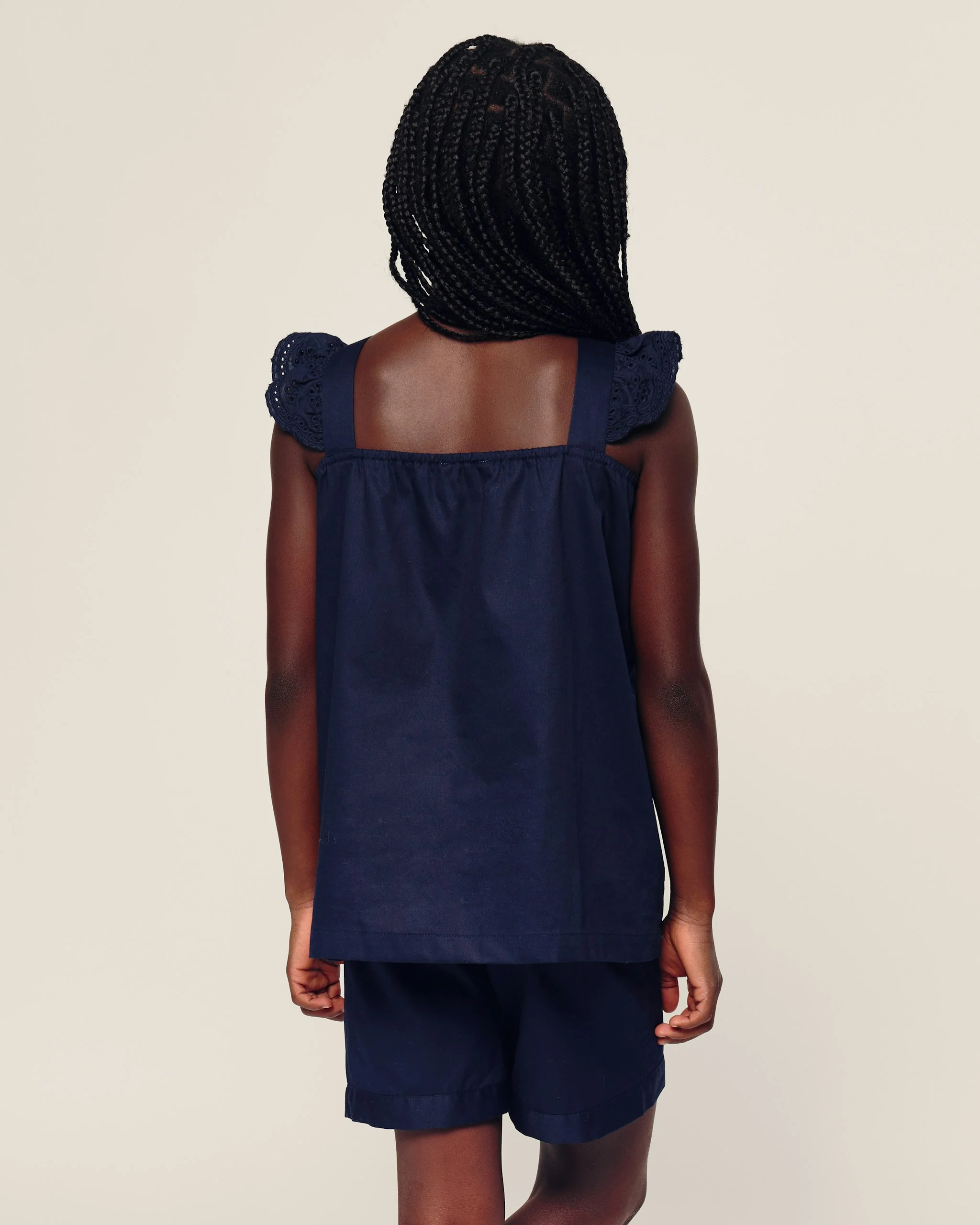 Girl's Twill Clara Short Set in Navy - Image 4