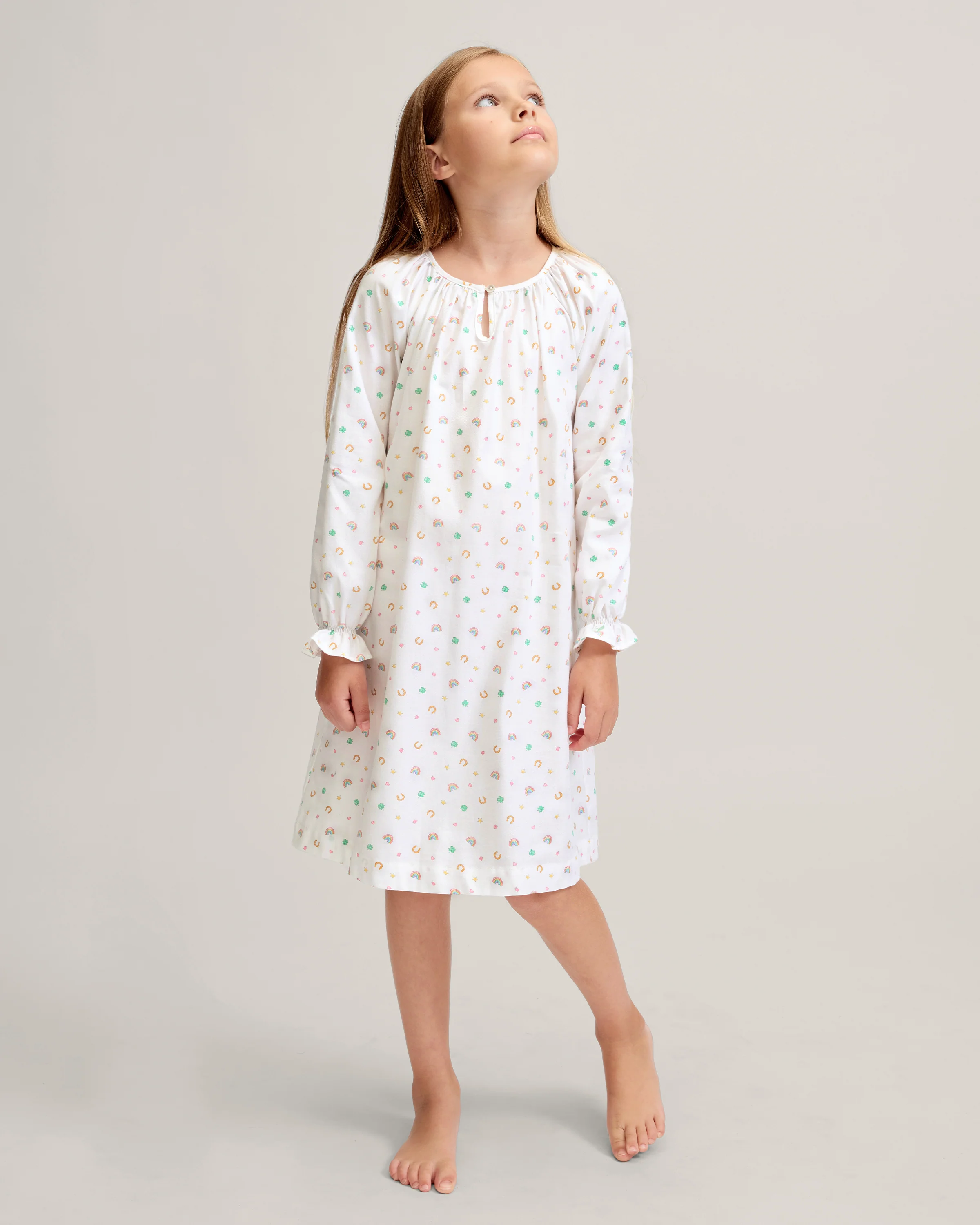 Girl's Twill Delphine Nightgown in Good Luck Charms - Image 2