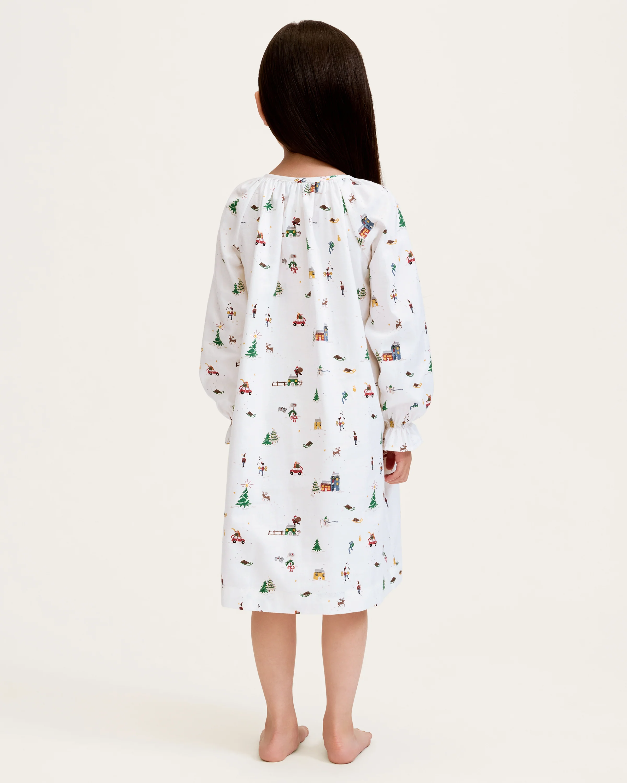 Girl's Twill Delphine Nightgown in Holiday Town - Image 5