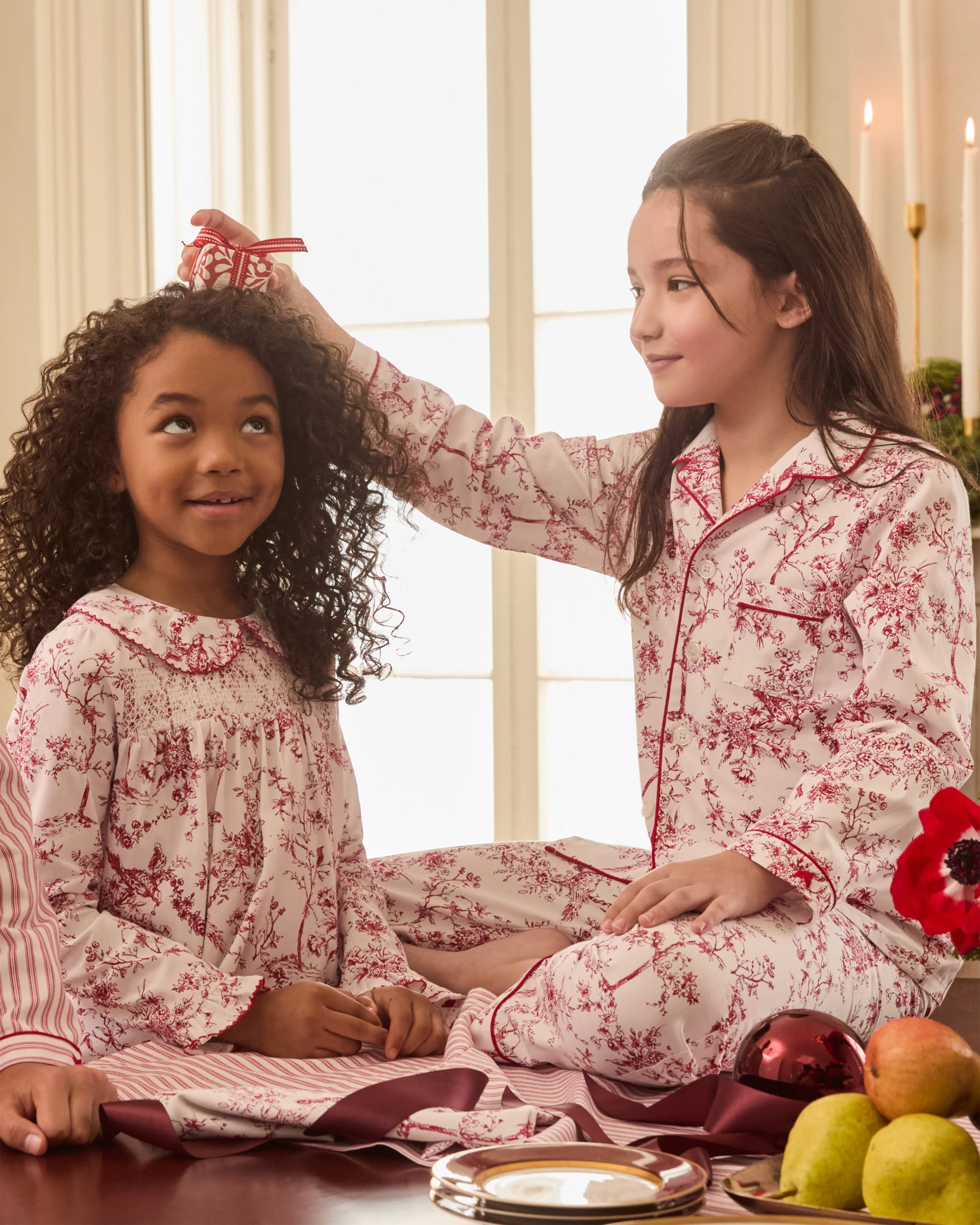 Girl's Twill Eloise Nightgown in Red Timeless Toile - Image 4