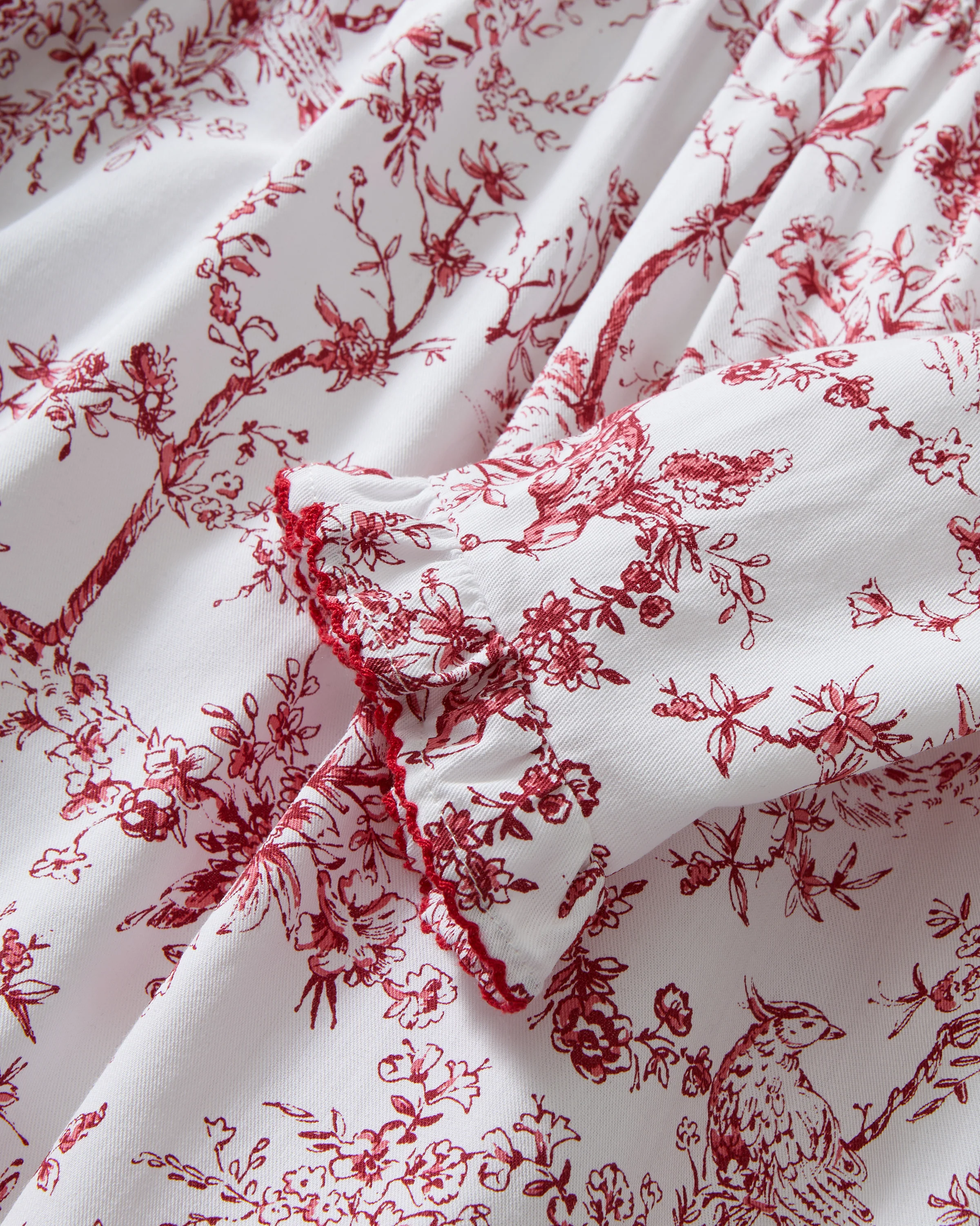 Girl's Twill Eloise Nightgown in Red Timeless Toile - Image 7