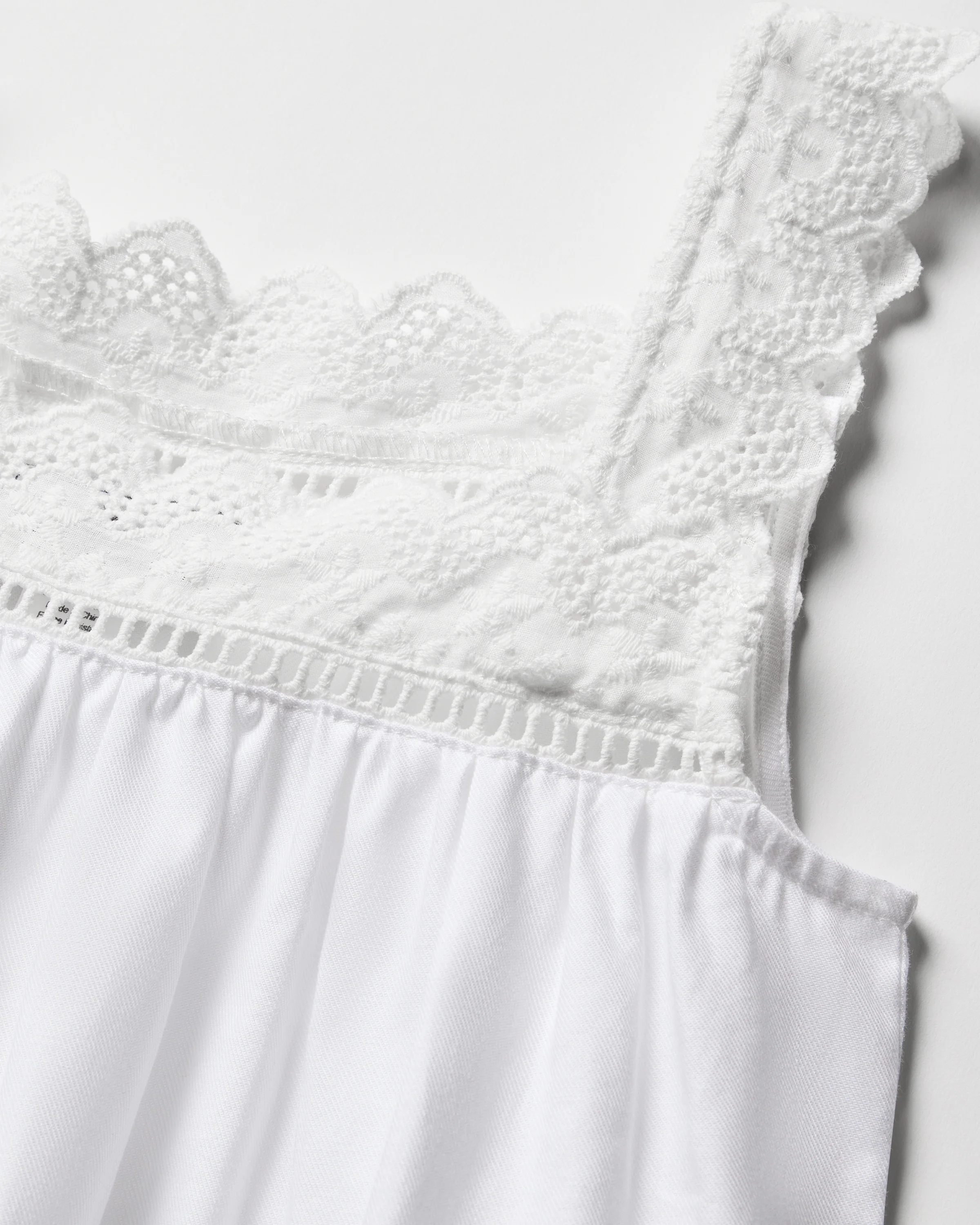 Girl's Twill Esme Nightgown in White - Image 6