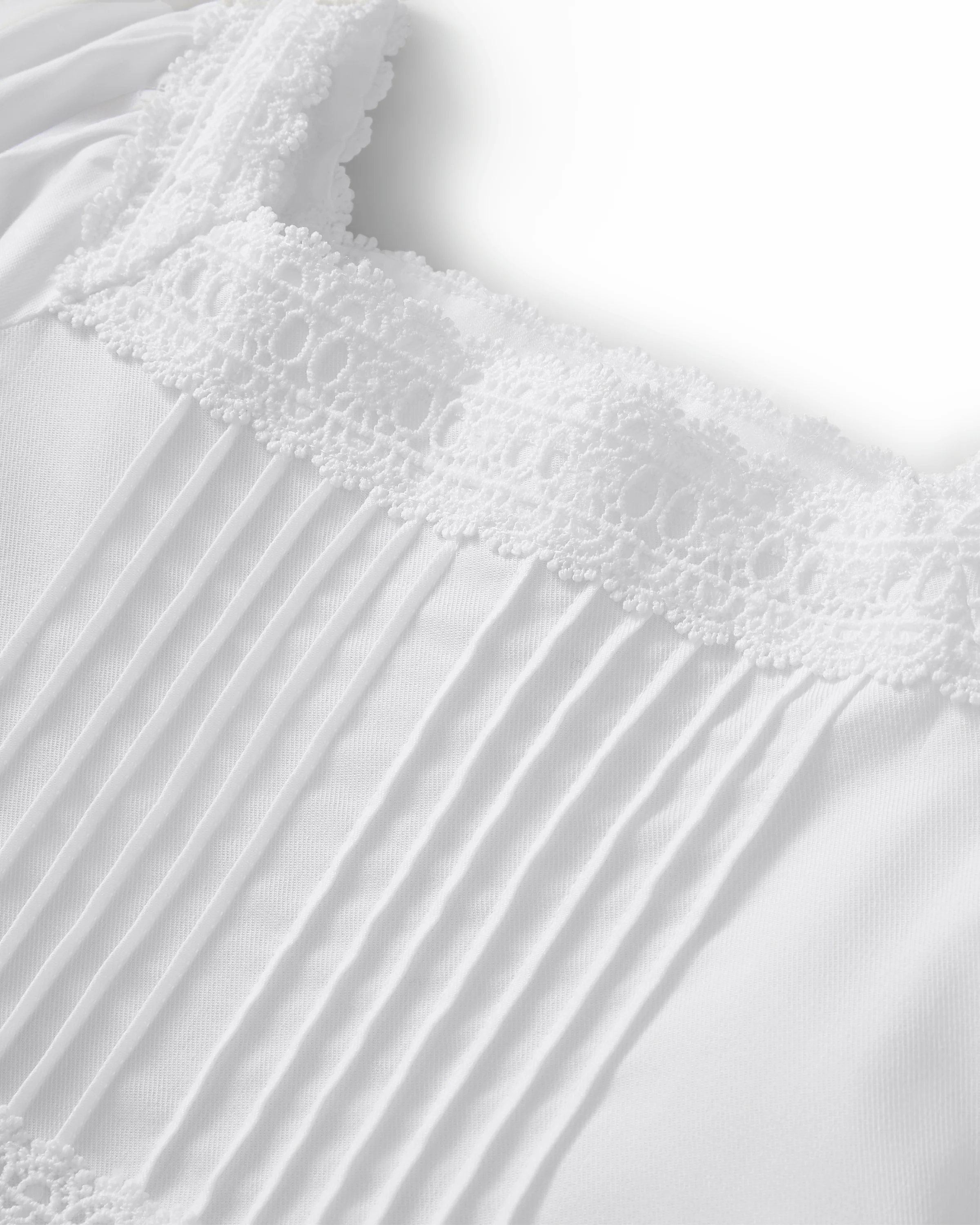 Girl's Twill Juliette Nightgown in White - Image 6