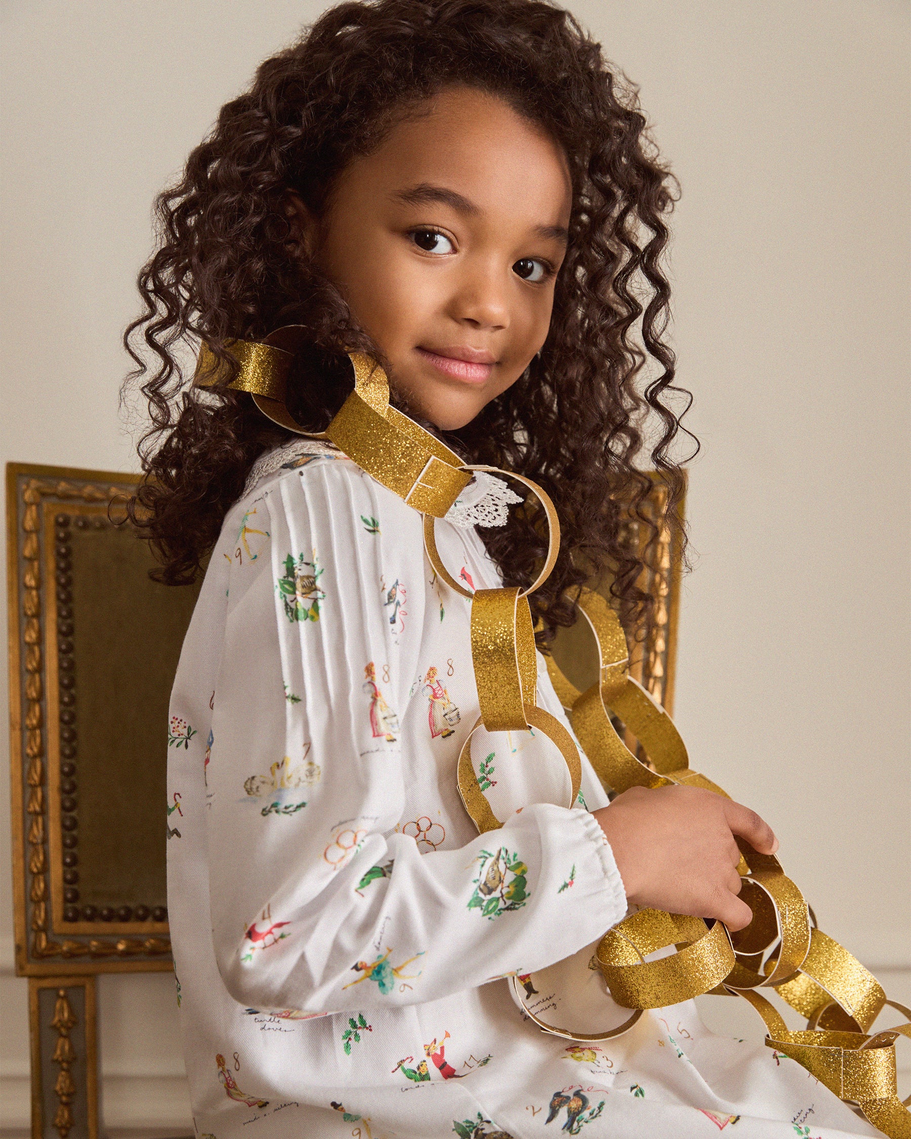 Girl's Twill Lola Nightgown in 12 Days of Christmas - Image 7