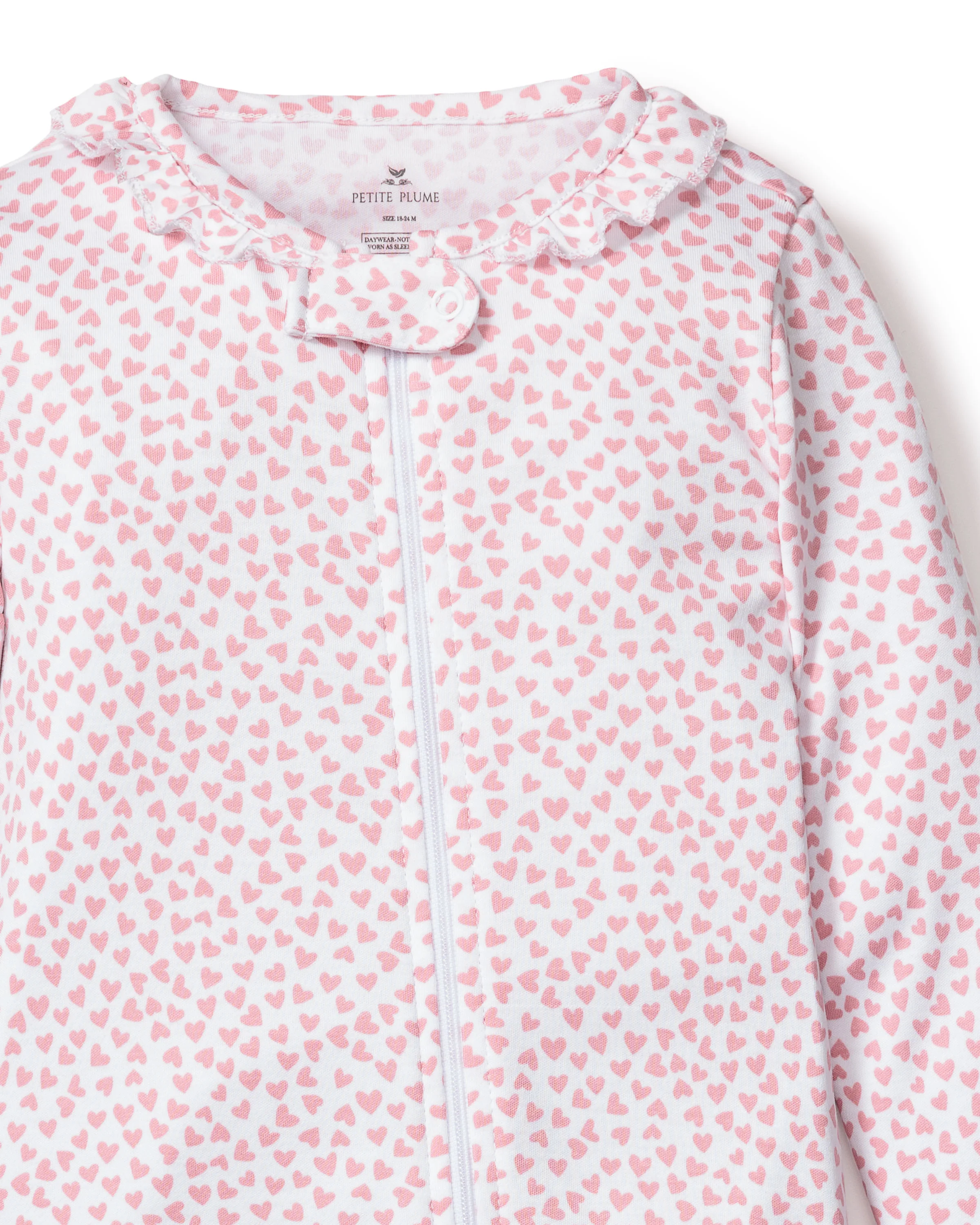 Baby's Pima Ruffle Collar Romper in Sweethearts - Image 2