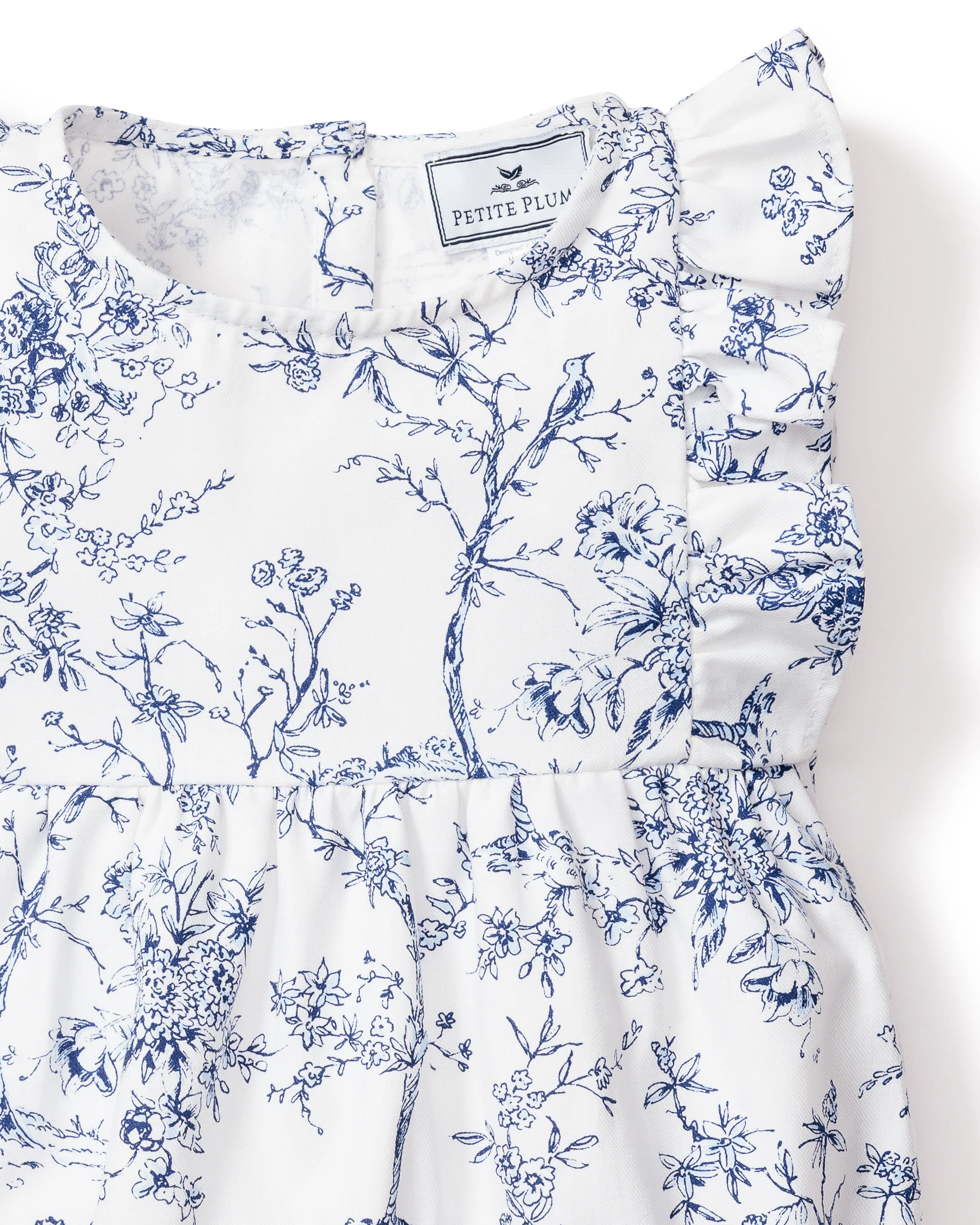 Baby's Twill Ruffled Romper in Timeless Toile - Image 3
