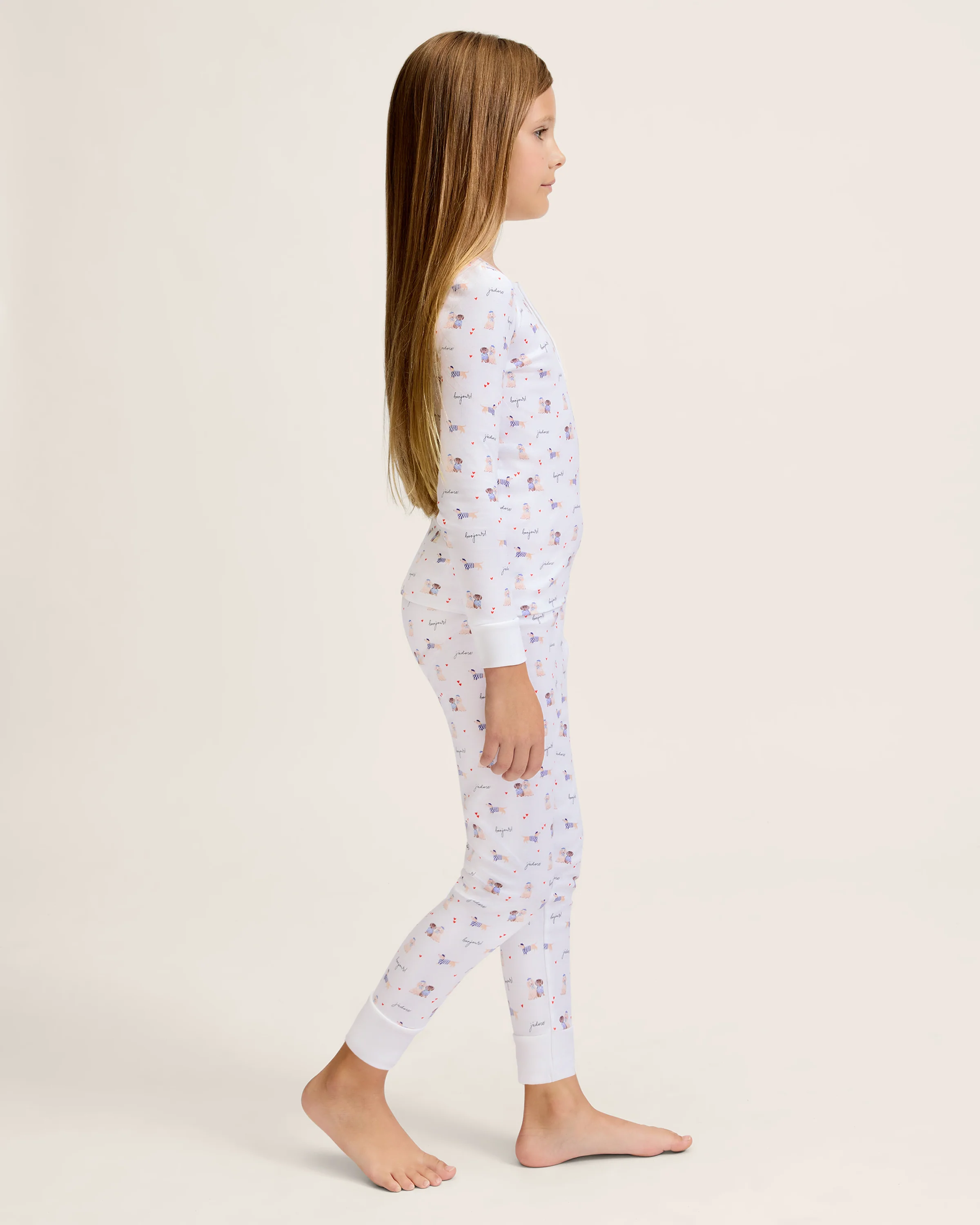 Kid's Pima Snug Fit Pajama Set in Le Woof - Image 4