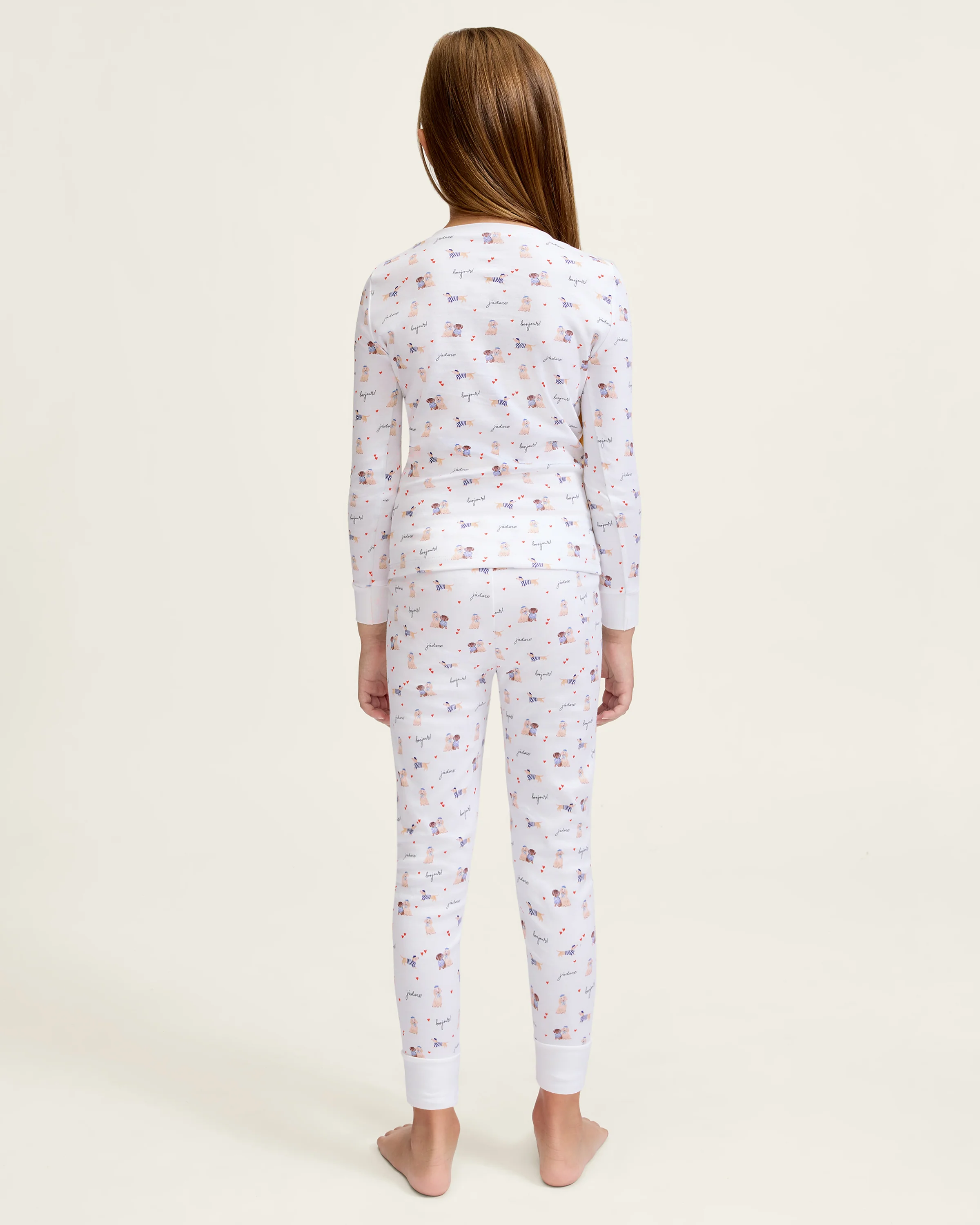 Kid's Pima Snug Fit Pajama Set in Le Woof - Image 5