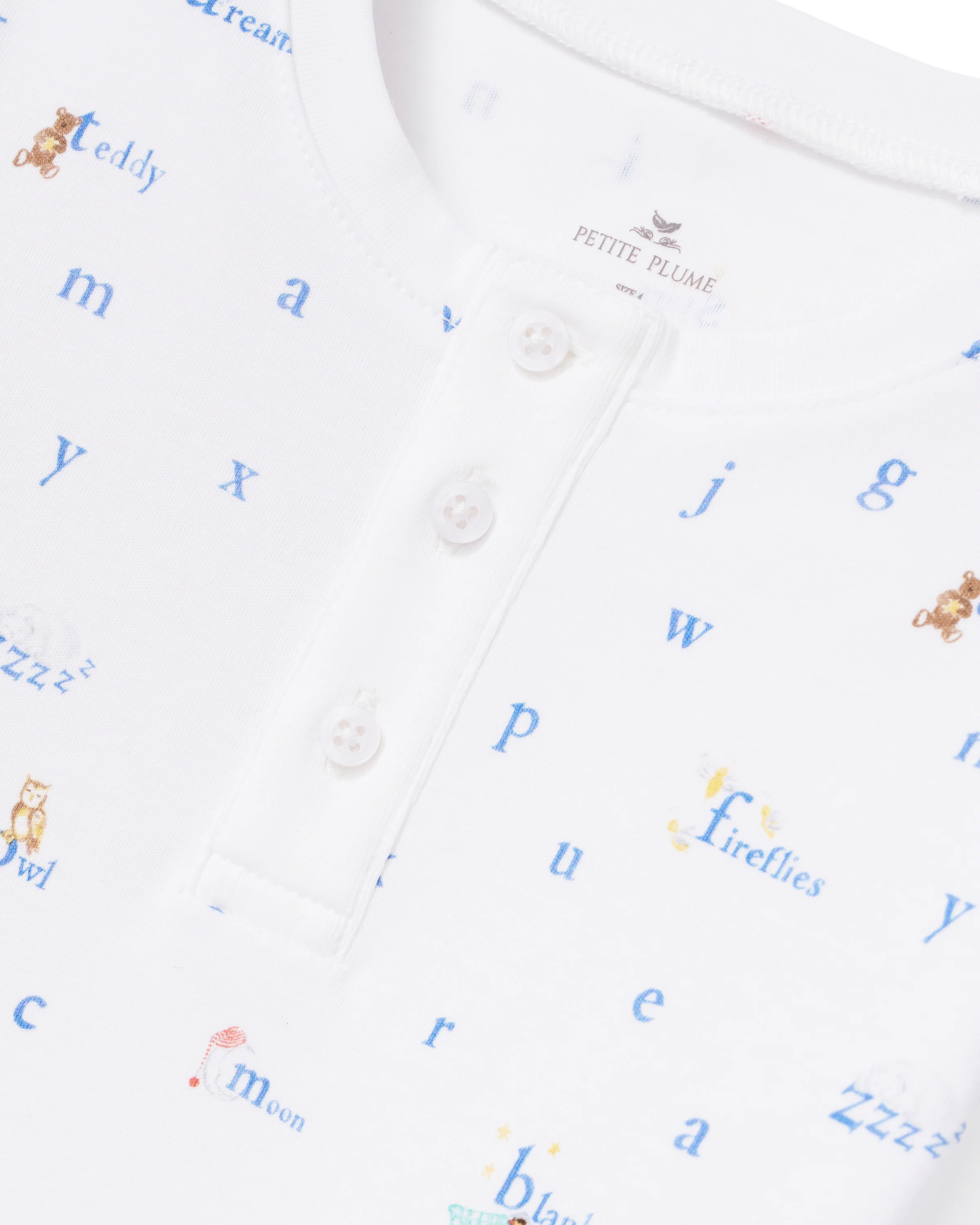 Kid's Pima Snug Fit Pajama Set in Letters and Lullabies - Image 6