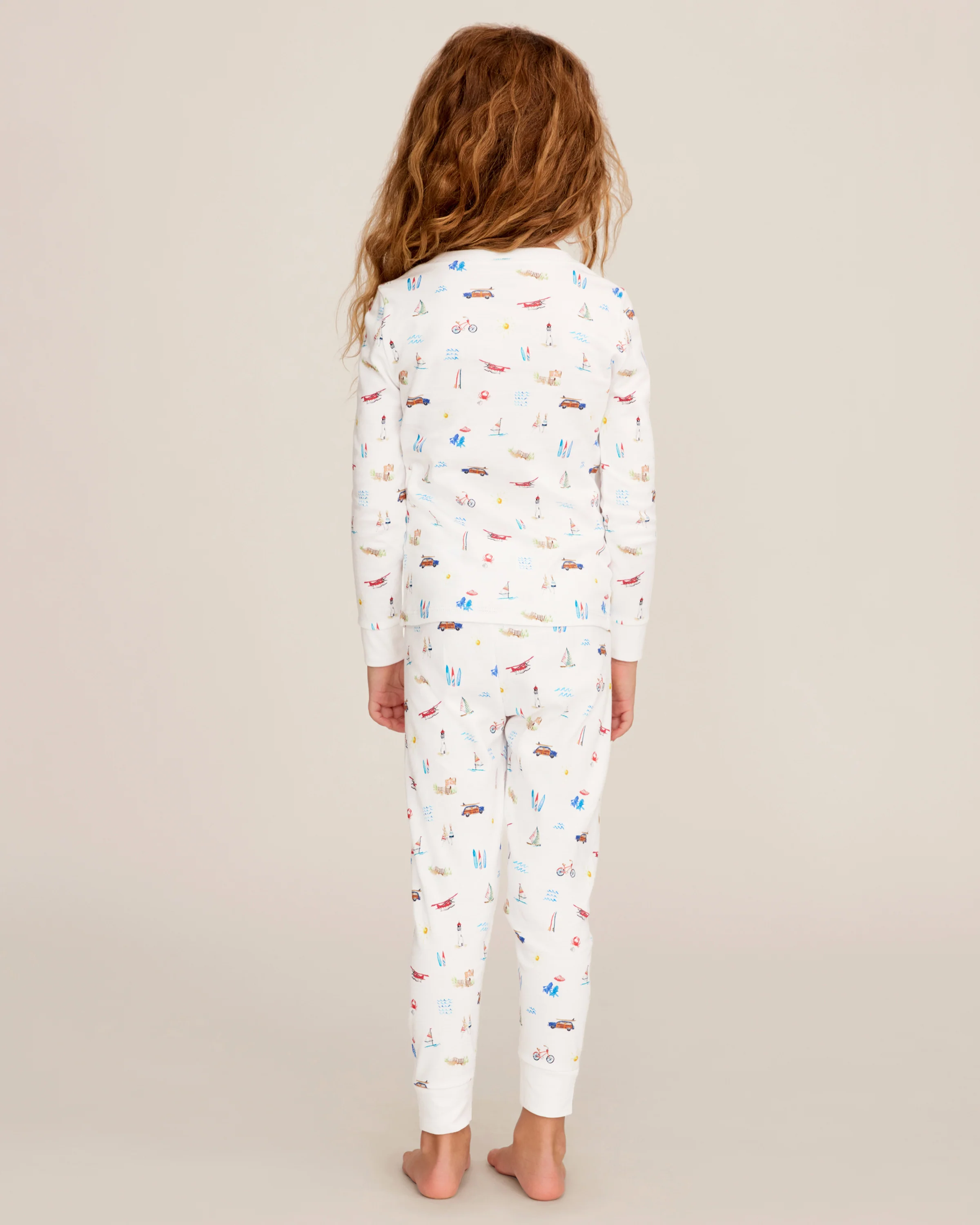 Kid's Pima Snug Fit Pajama Set in Summer Nostalgia - Image 3