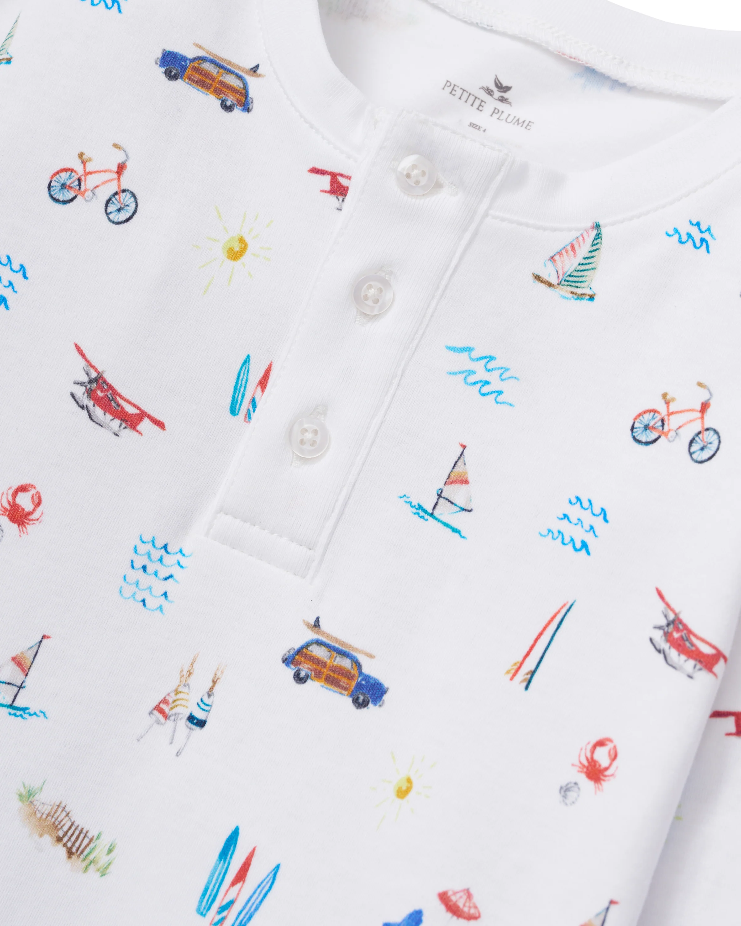 Kid's Pima Snug Fit Pajama Set in Summer Nostalgia - Image 5
