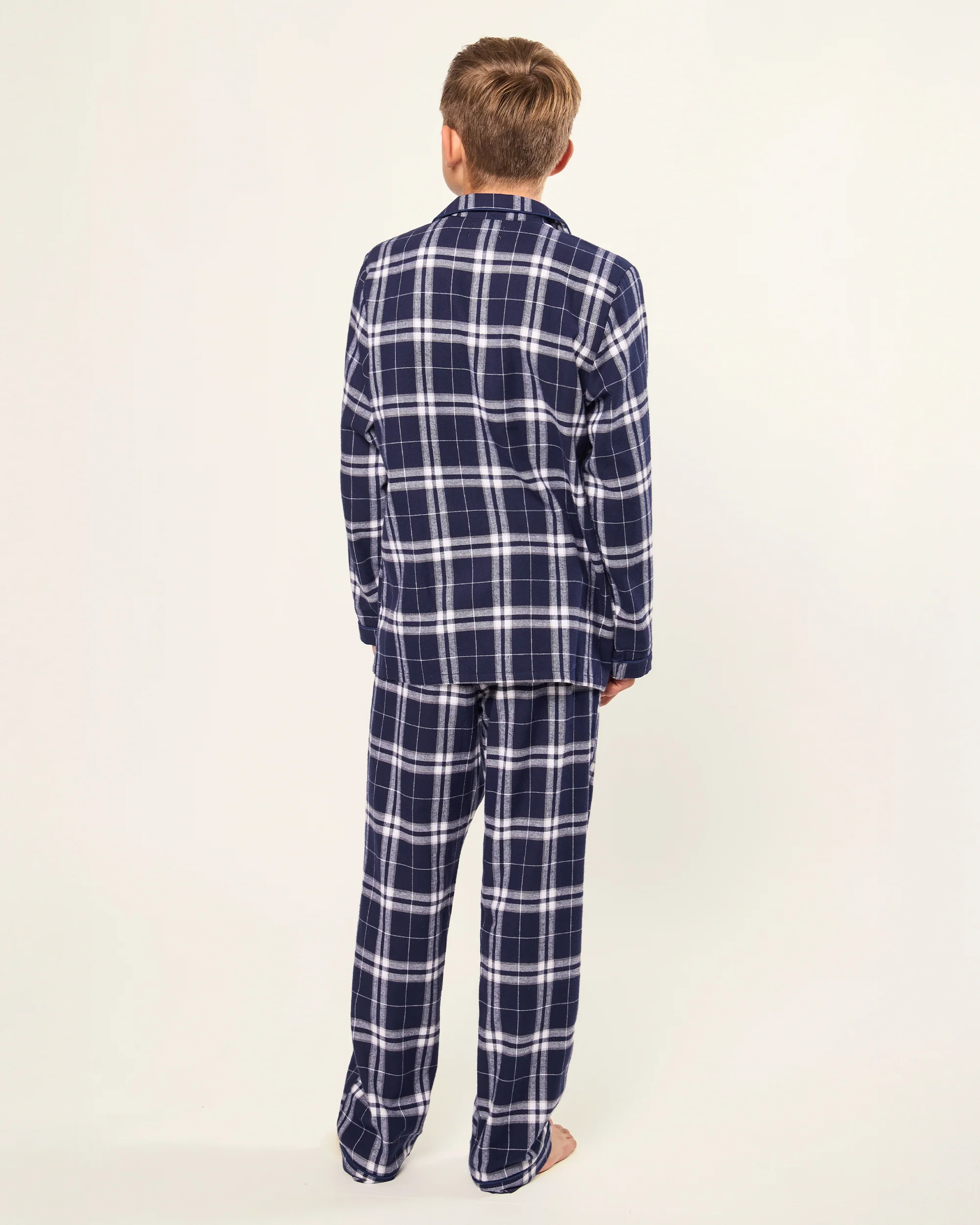 Kid's Brushed Twill Pajama Set in Oxford Tartan - Image 5