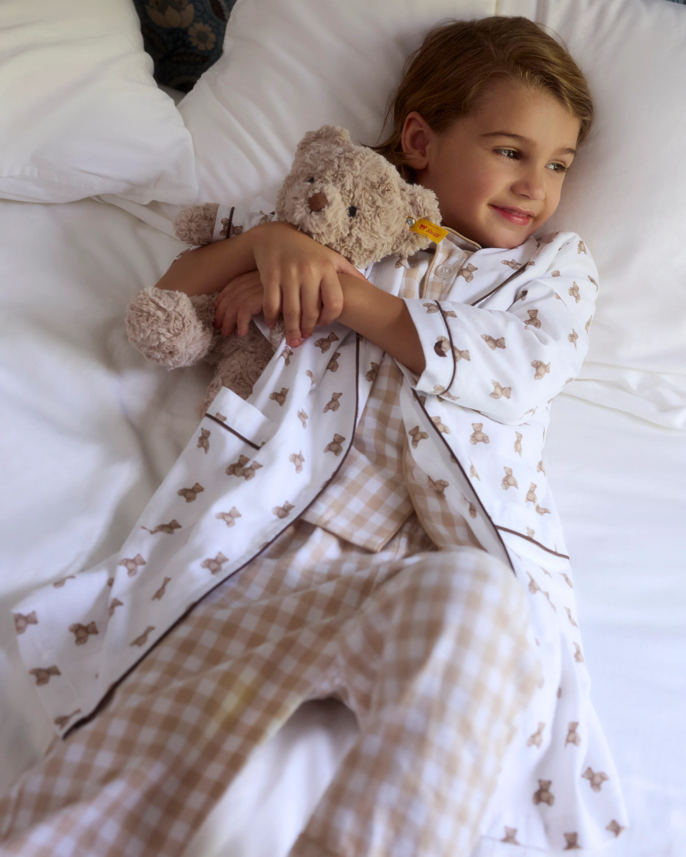 Kid's Brushed Twill Robe in Teddy Tales - Image 5