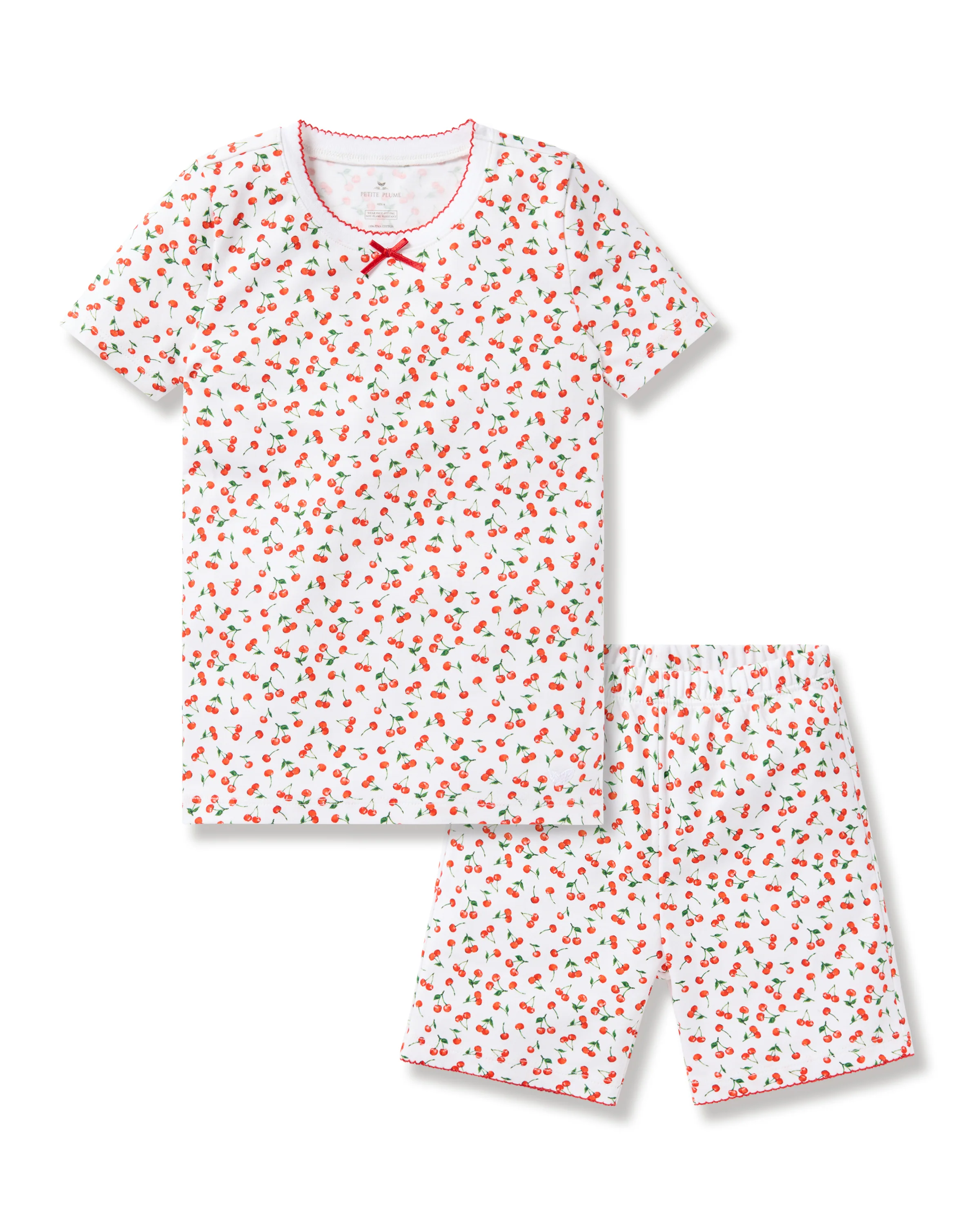 Kids Pima Snug Fit Short Set in Cherry Orchard