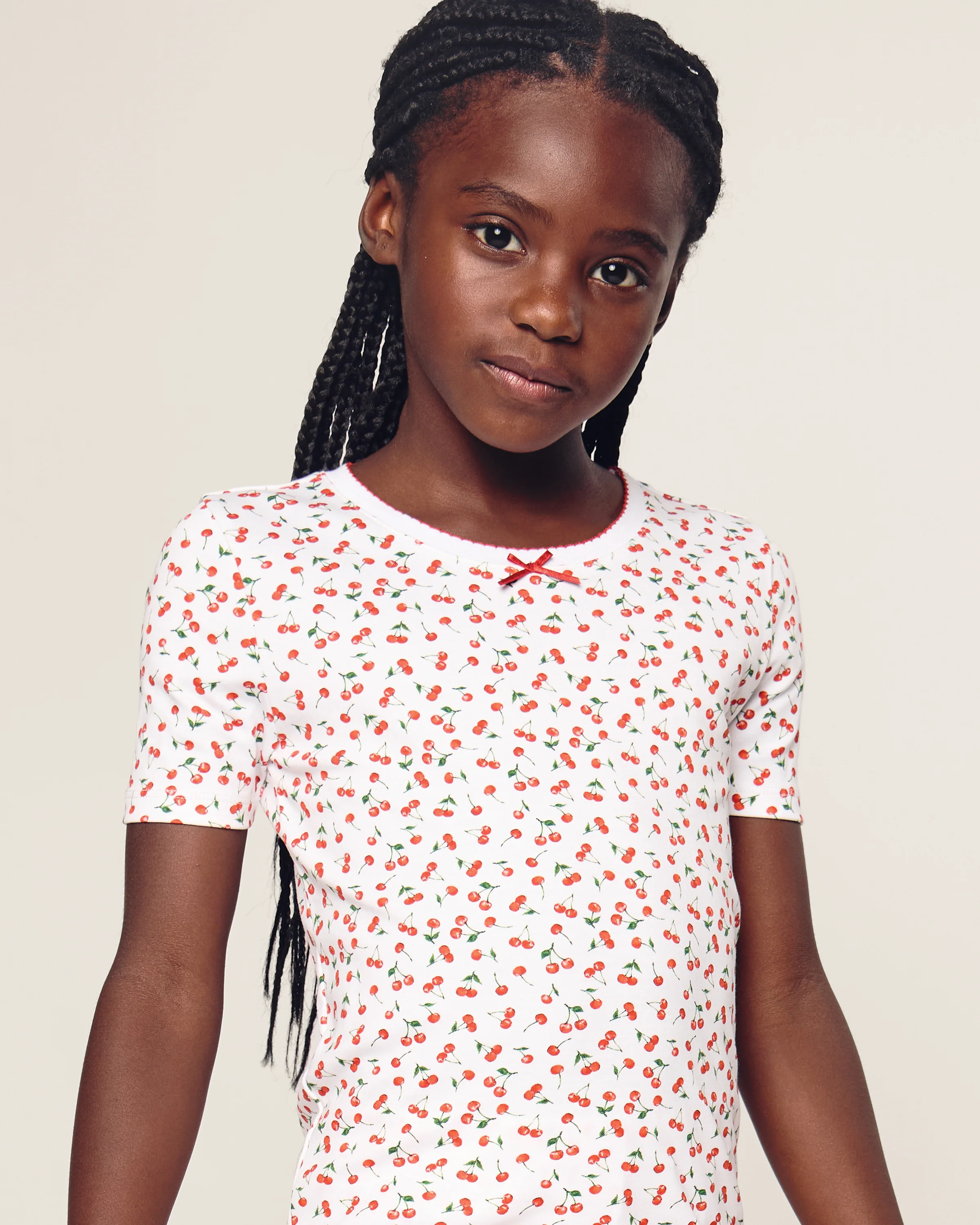 Kids Pima Snug Fit Short Set in Cherry Orchard - Image 5