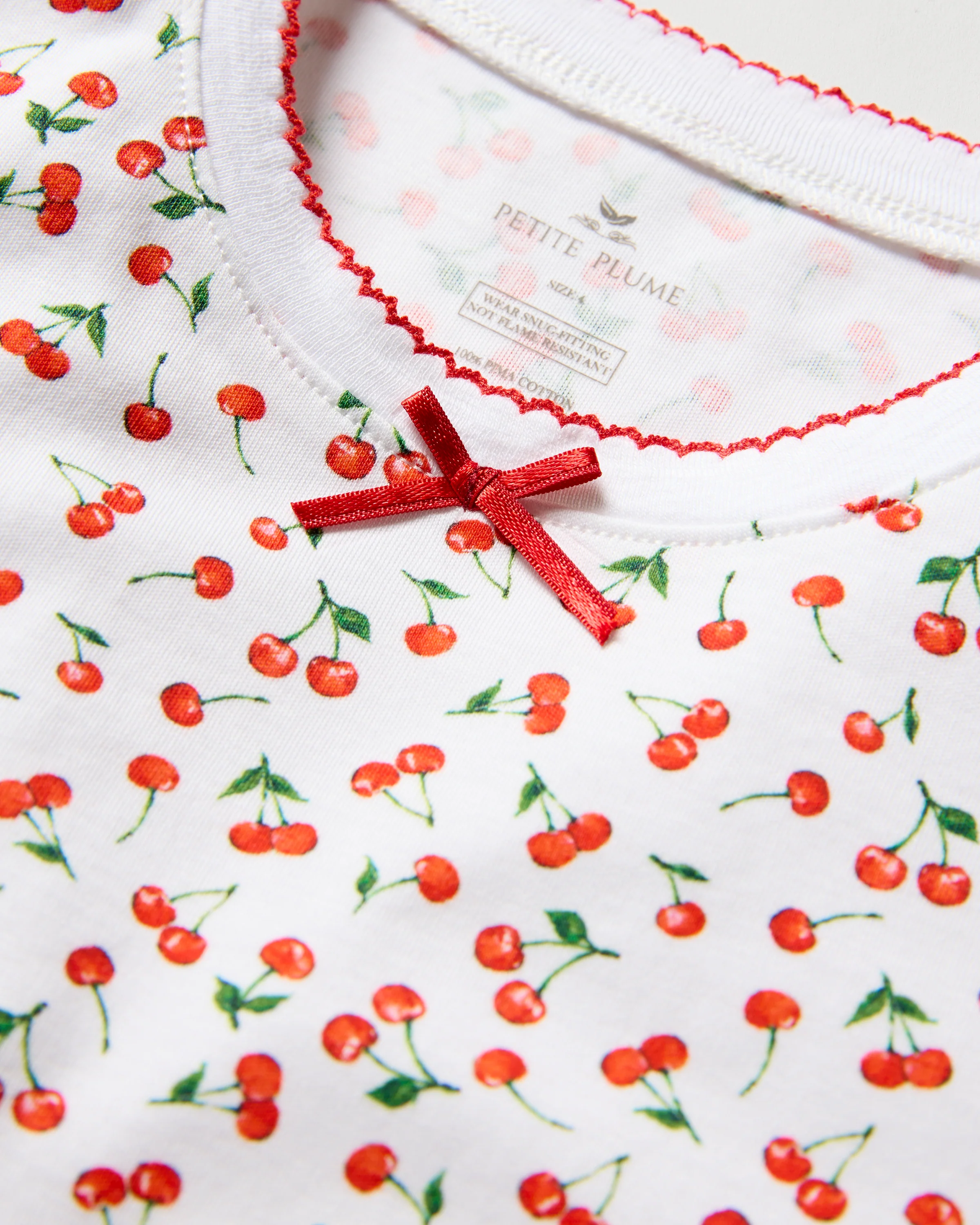 Kids Pima Snug Fit Short Set in Cherry Orchard - Image 6