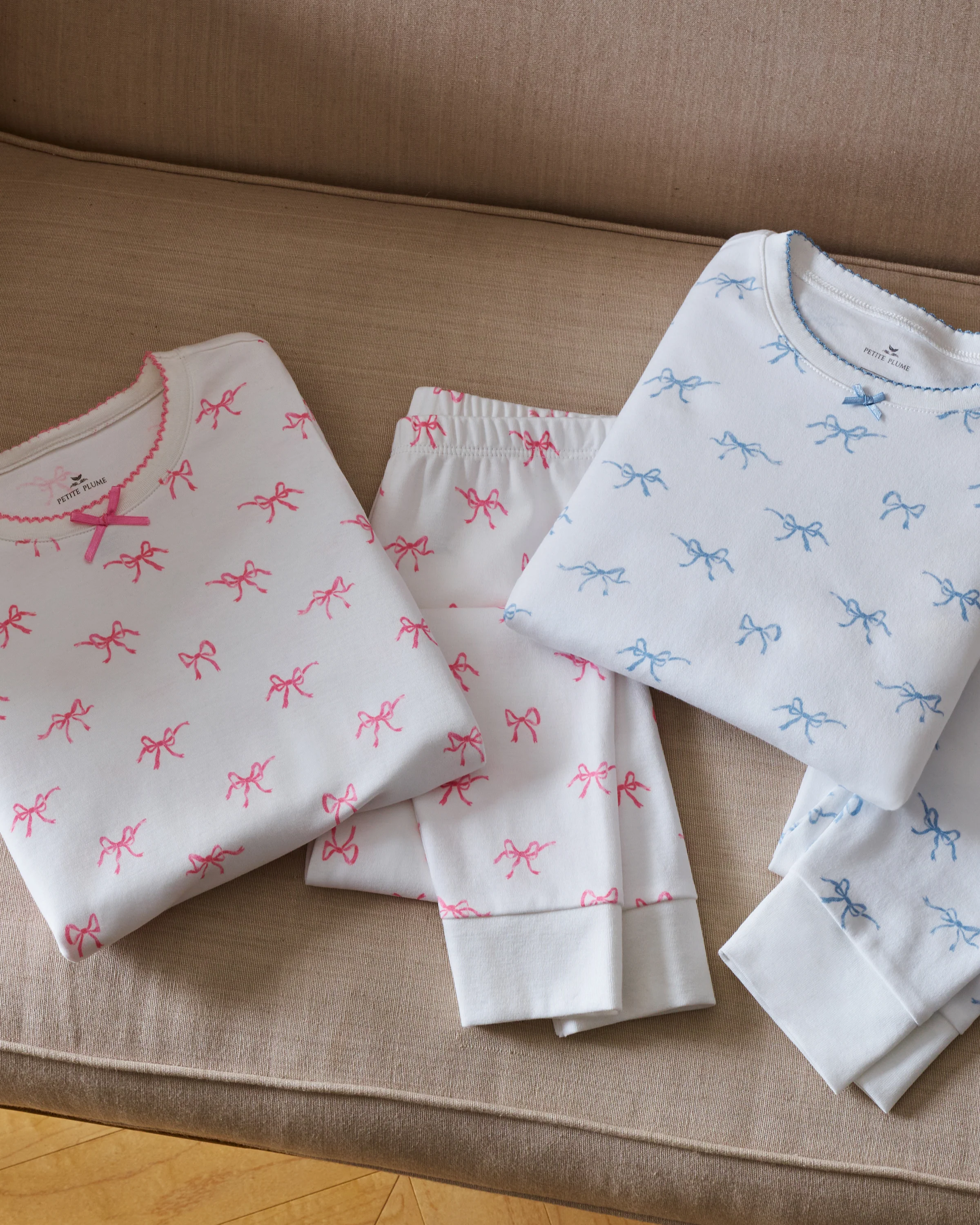 Kid's Pima Snug Fit Pajama Set in Blushing Bows - Image 6