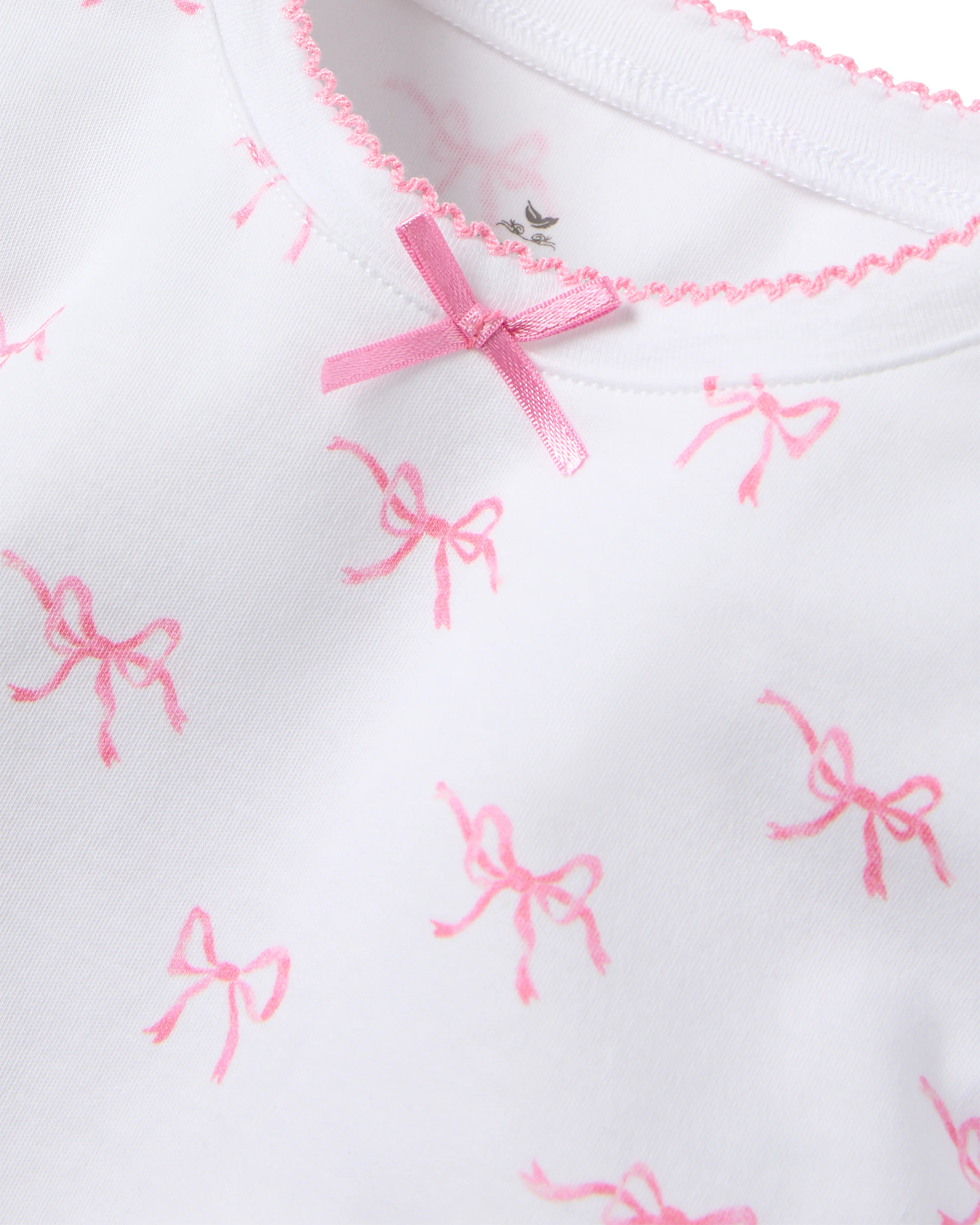 Kid's Pima Snug Fit Pajama Set in Blushing Bows - Image 7