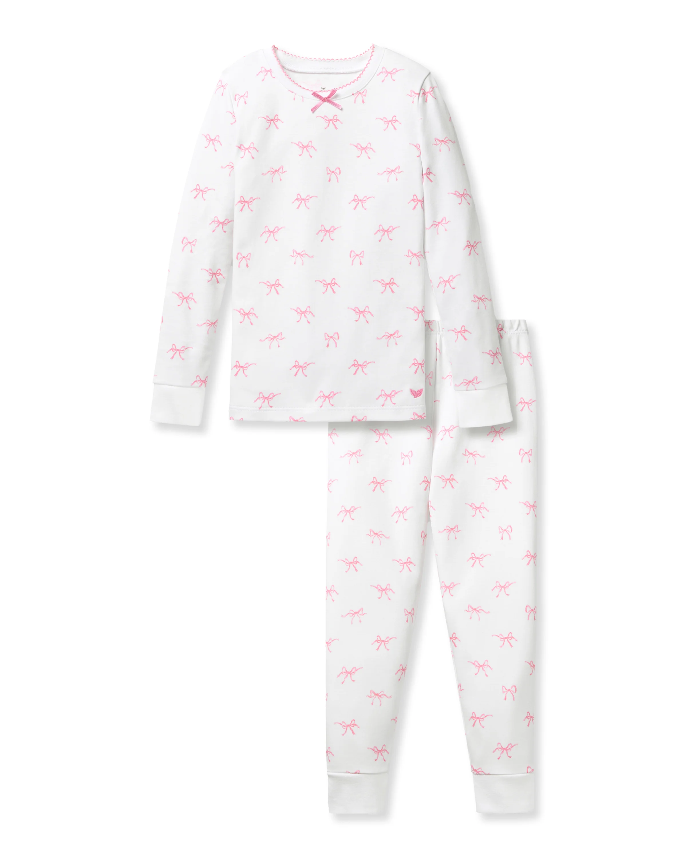 Kid's Pima Snug Fit Pajama Set in Blushing Bows - Image 8