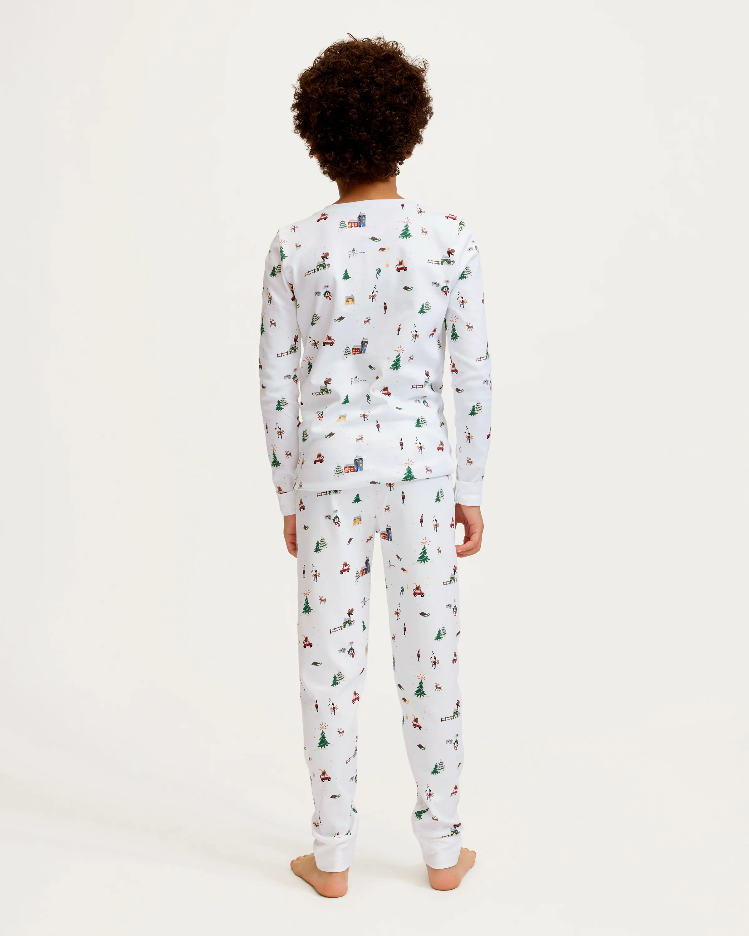 Kids Pima Snug Fit Pajama Set in Holiday Town - Image 5