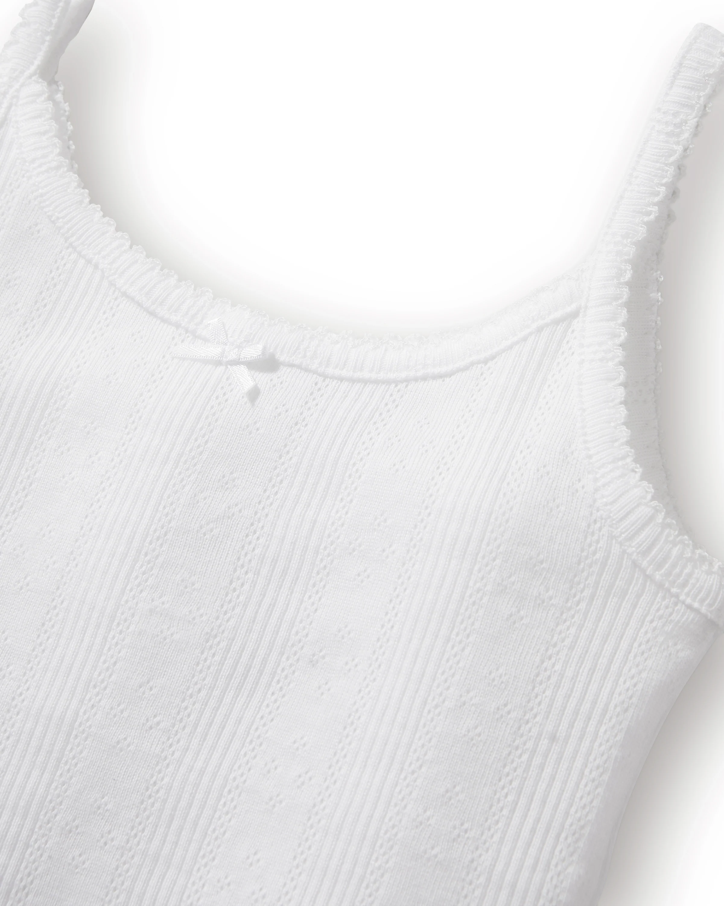 Kid's Pointelle Cami Set of 2 in White & Pink Floral - Image 5