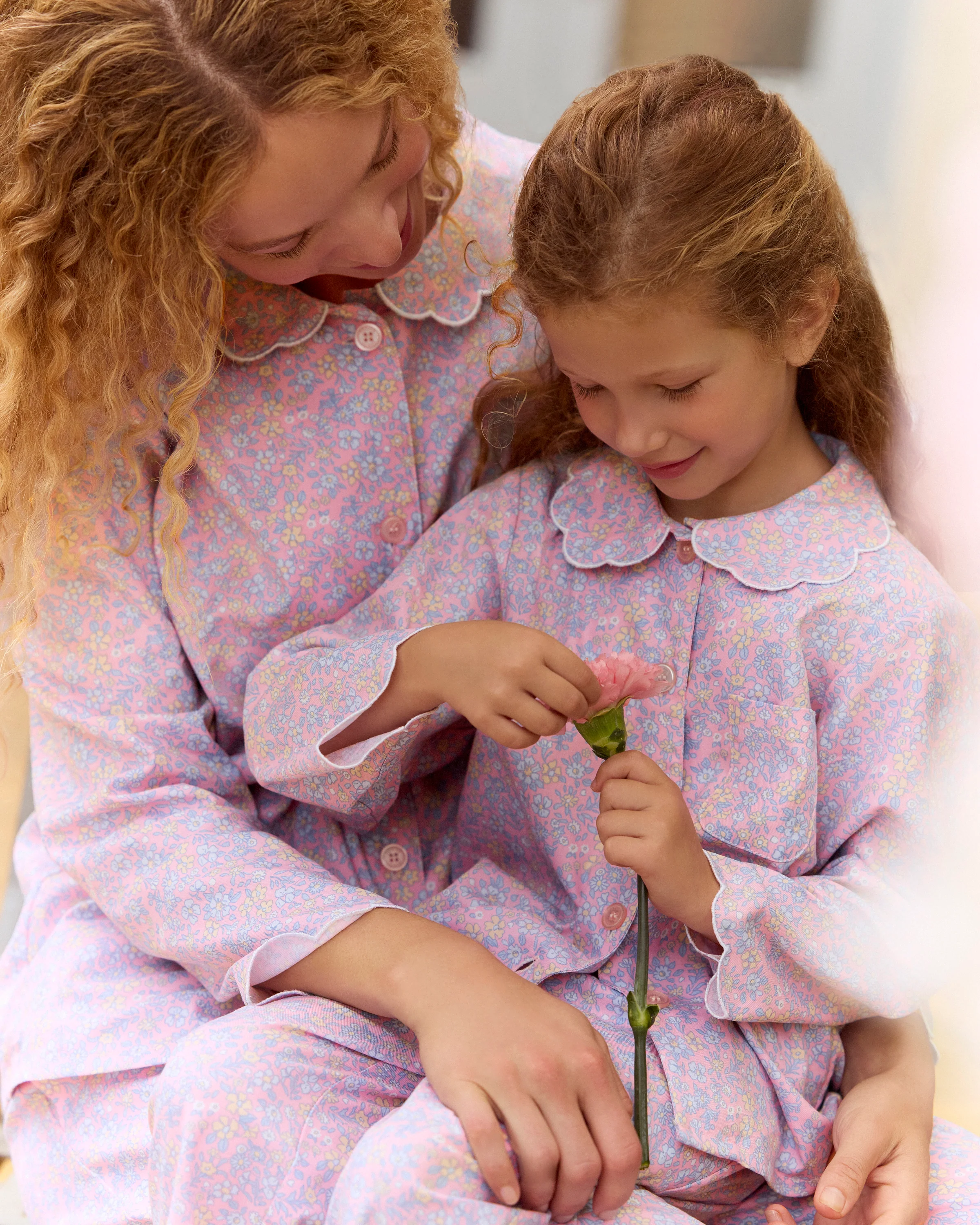 Kid's Twill Colette Pajama Set in Fleur Blush - Image 7