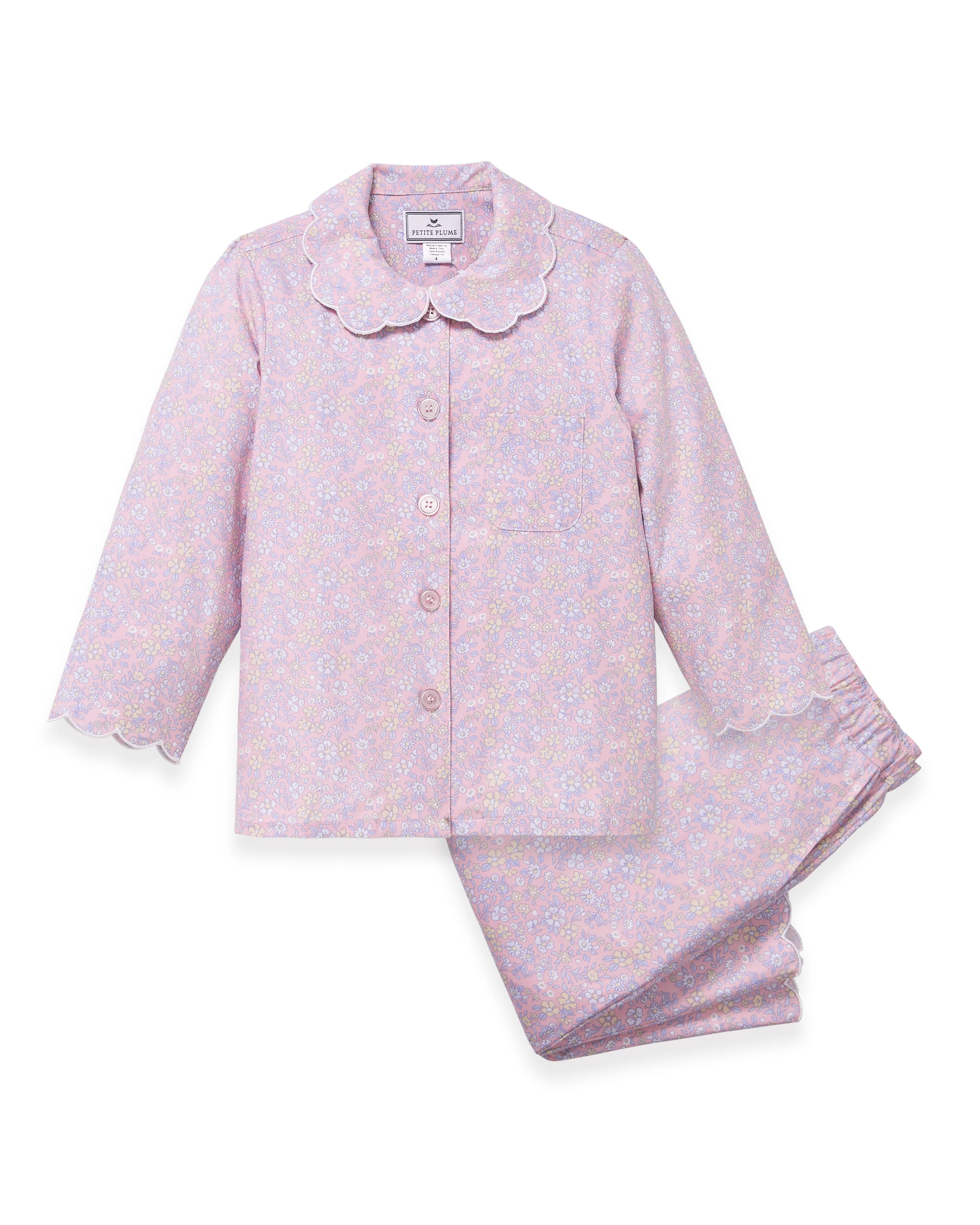 Kid's Twill Colette Pajama Set in Fleur Blush - Image 8