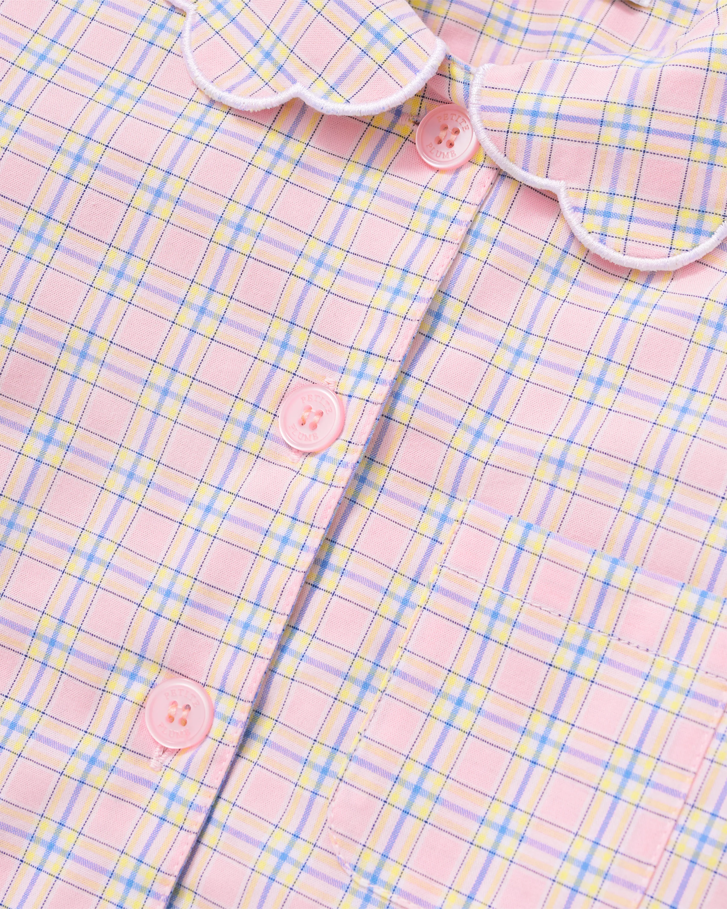 Kid's Twill Colette Pajama Set in Peony Plaid - Image 8
