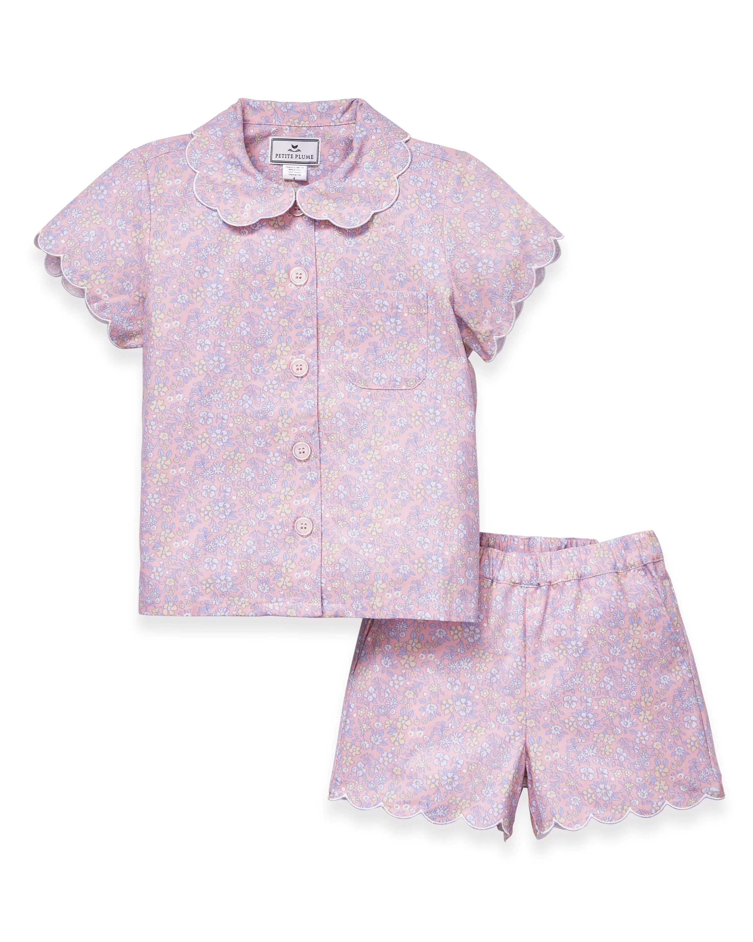 Kid's Twill Colette Short Set in Fleur Blush - Image 7