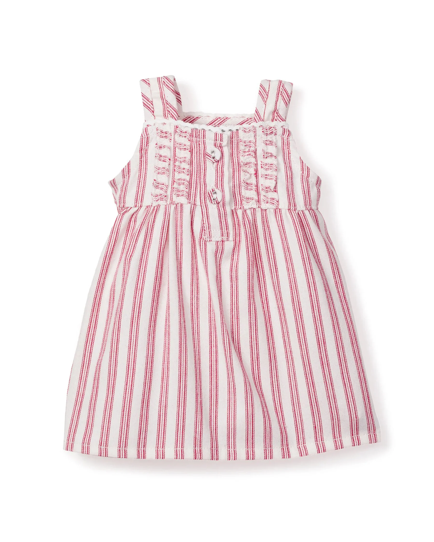 Kid's Twill Doll Nightgown in Antique Red Ticking