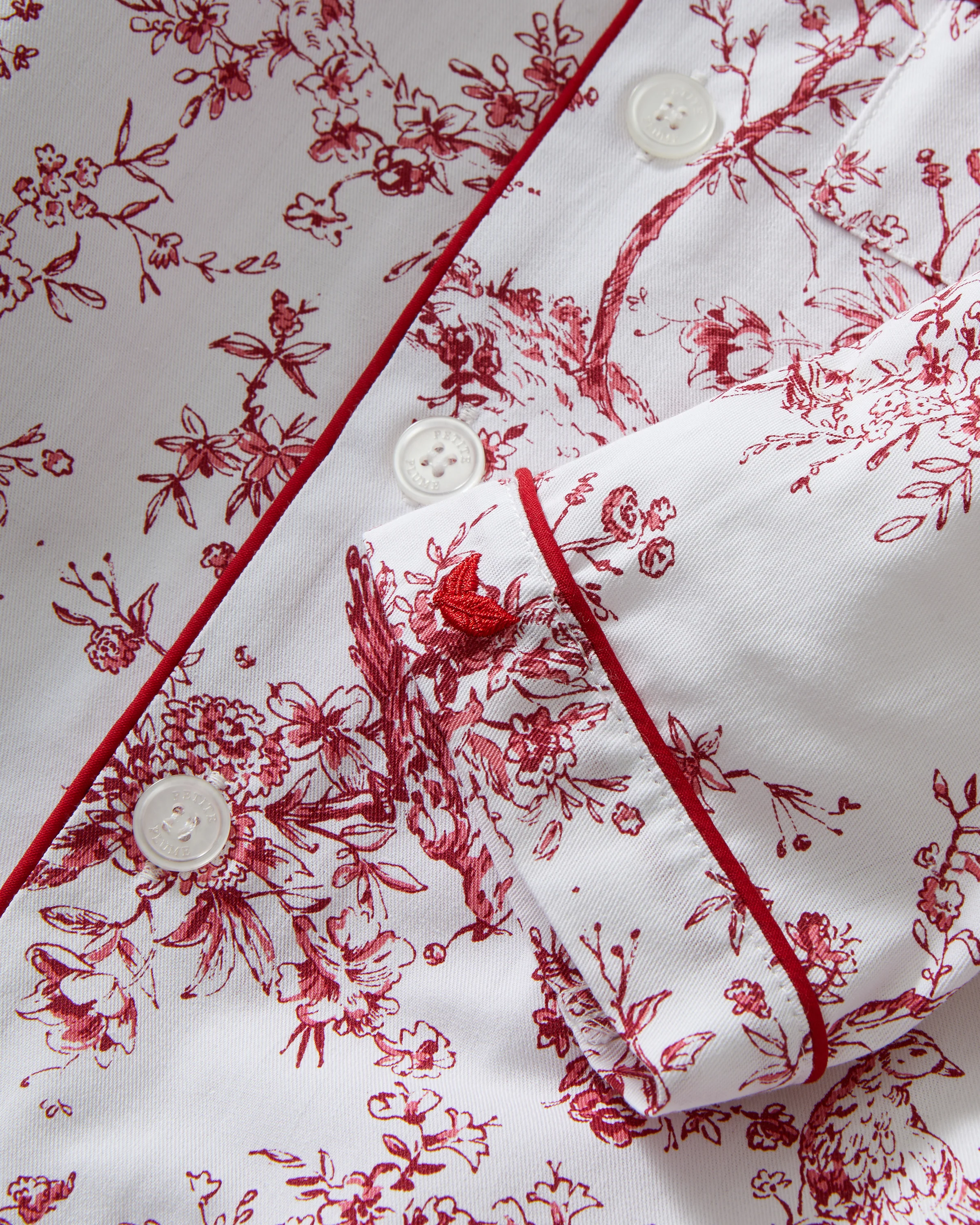Kid's Twill Pajama Set in Red Timeless Toile - Image 8