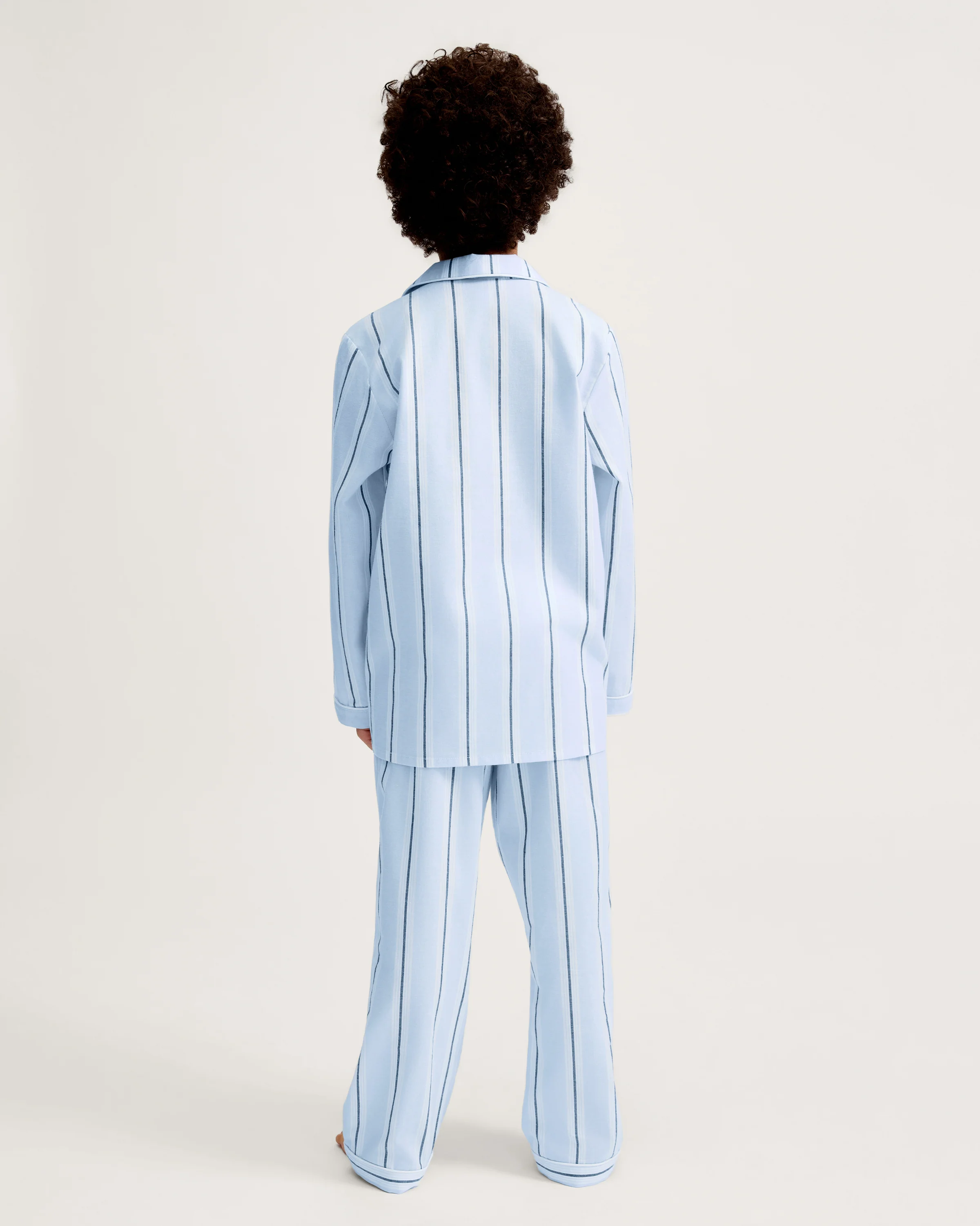 Kid's Twill Pajama Set in Coastal Stripe - Image 4