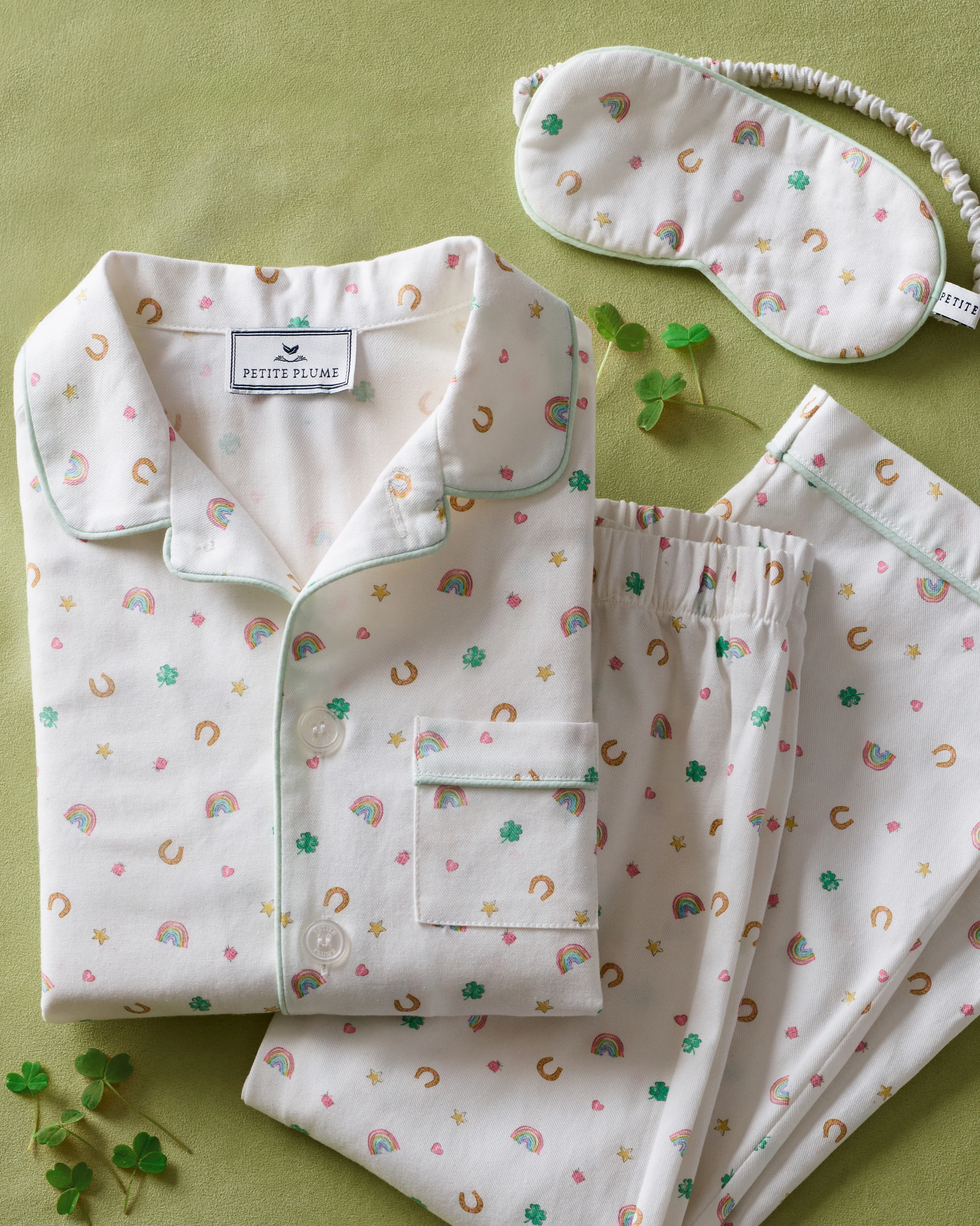 Kid's Twill Pajama Set in Good Luck Charms - Image 6