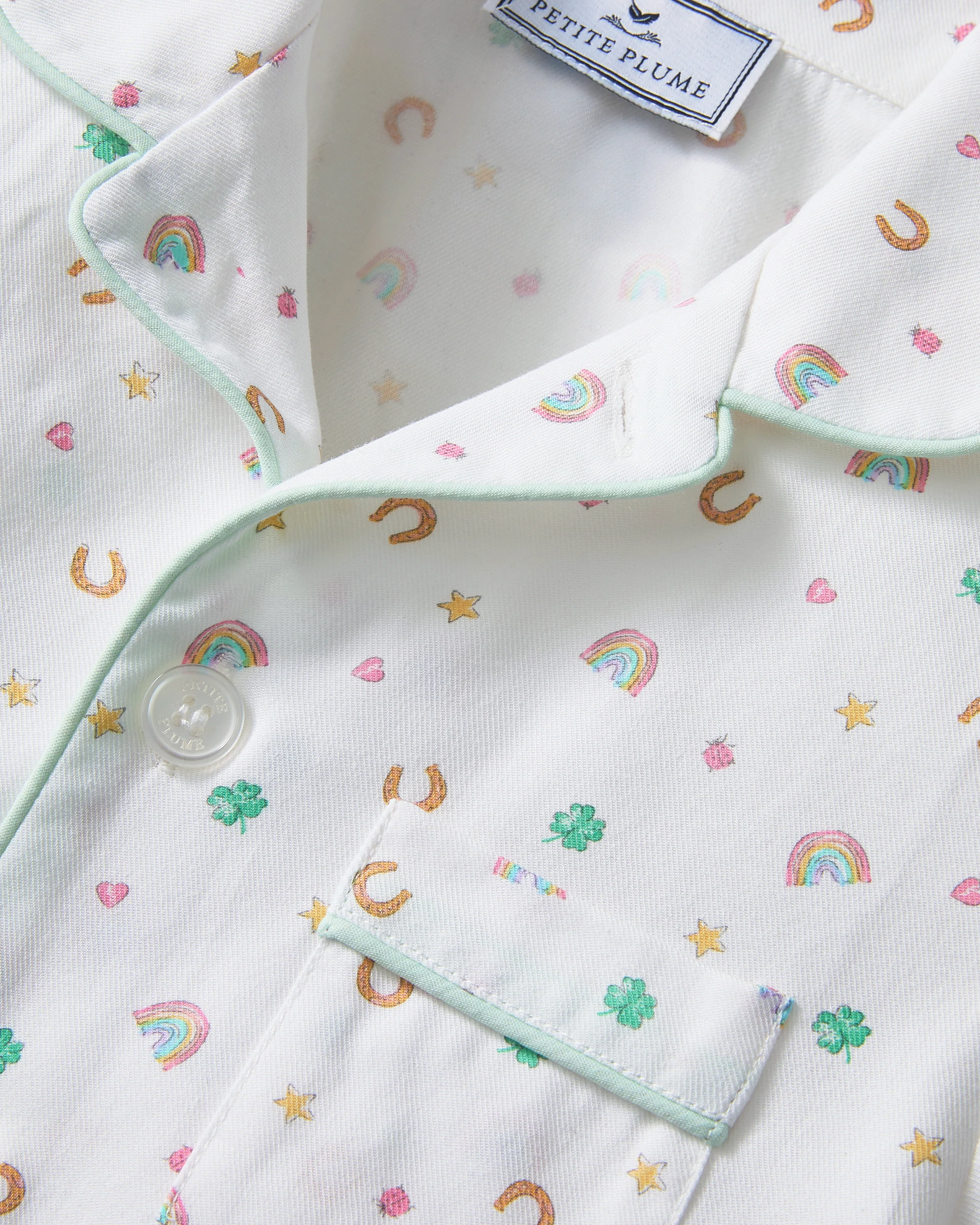 Kid's Twill Pajama Set in Good Luck Charms - Image 7