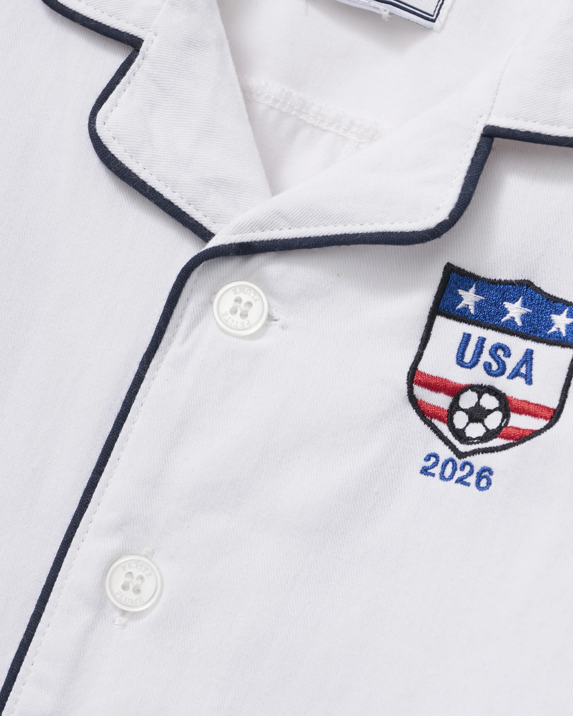 Kid's Twill Pajama Short Set with Team USA Custom Embroidery - Image 6