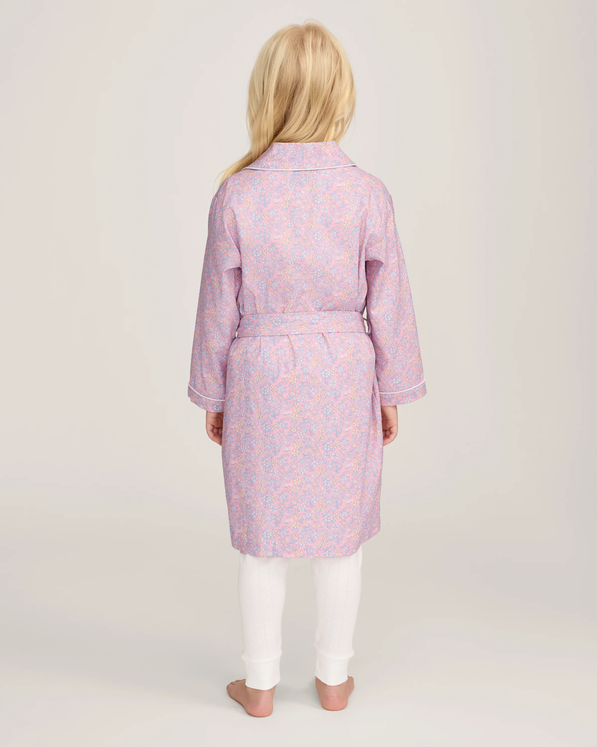 Kid's Twill Robe in Fleur Blush - Image 5