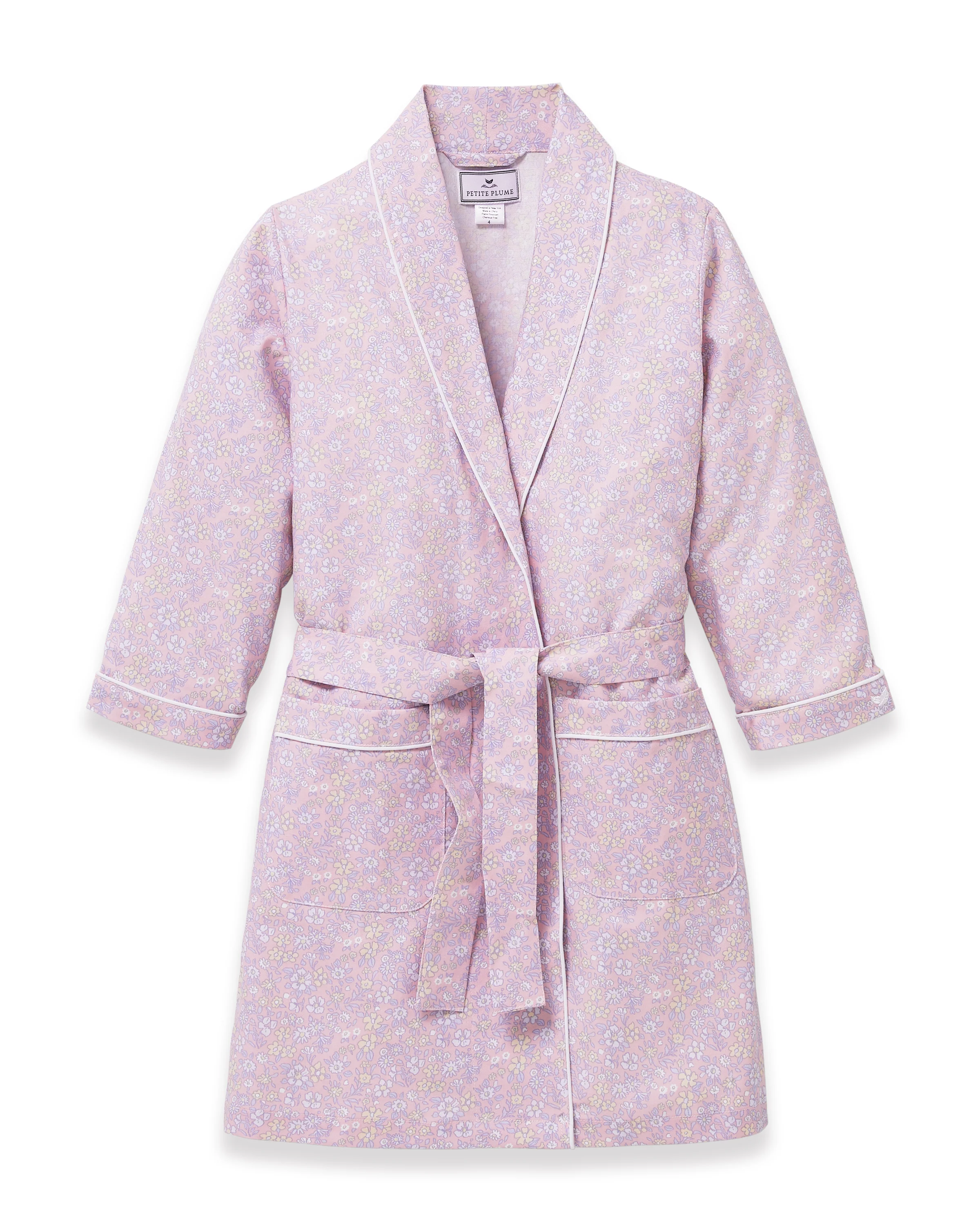Kid's Twill Robe in Fleur Blush - Image 6
