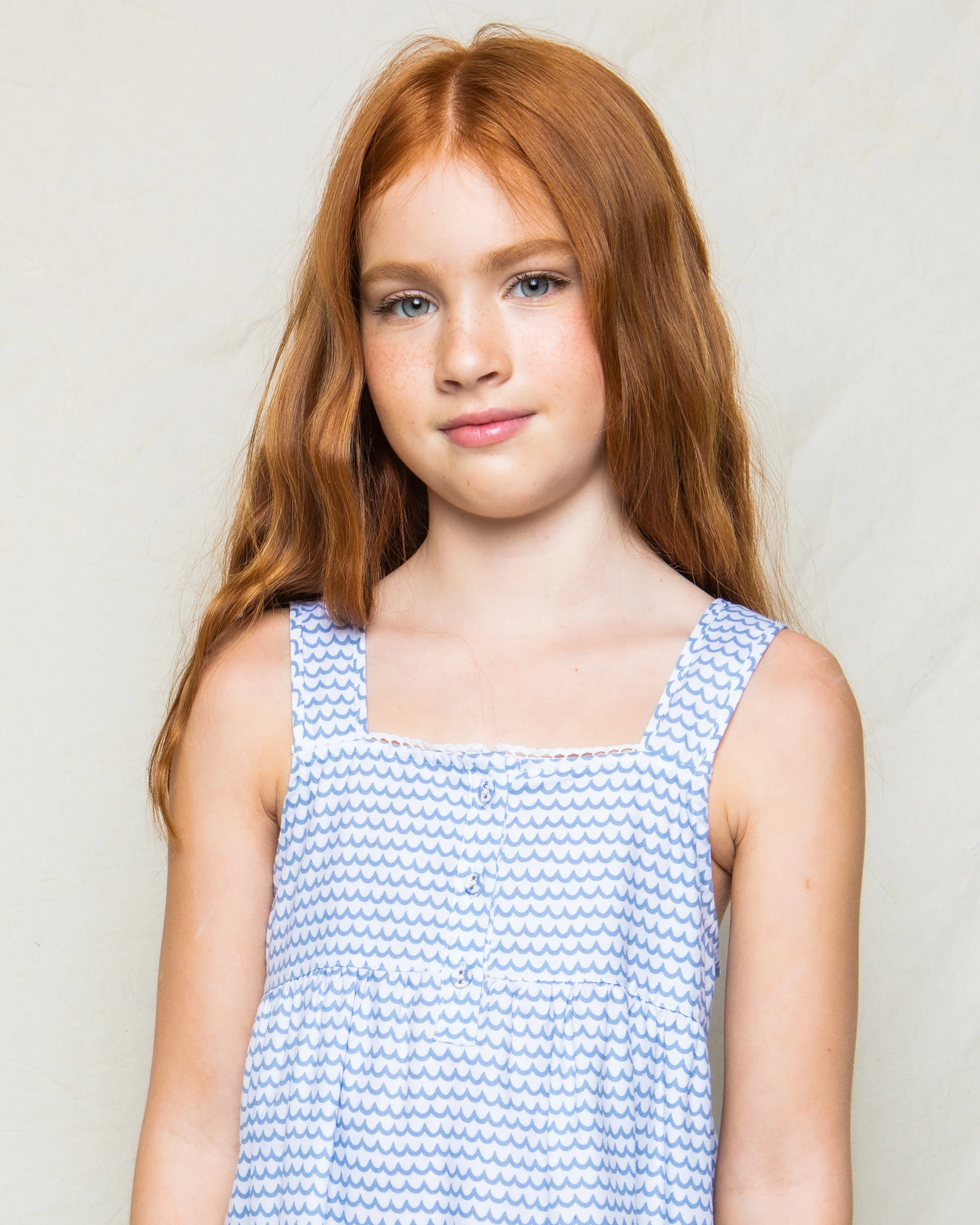 Girl's Twill Charlotte Nightgown in La Mer - Image 3