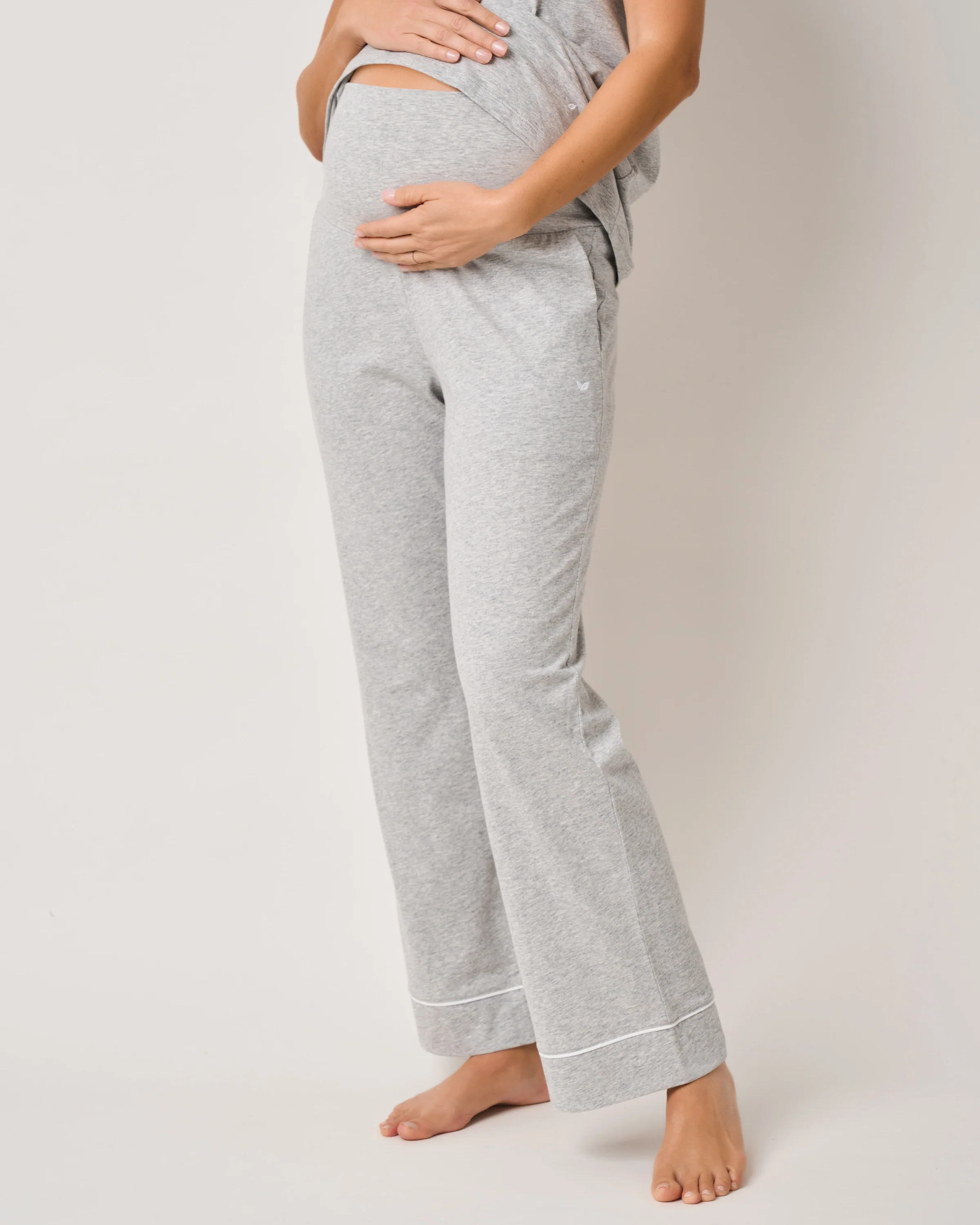 The Basics Maternity Set in Light Heather Grey - Image 6
