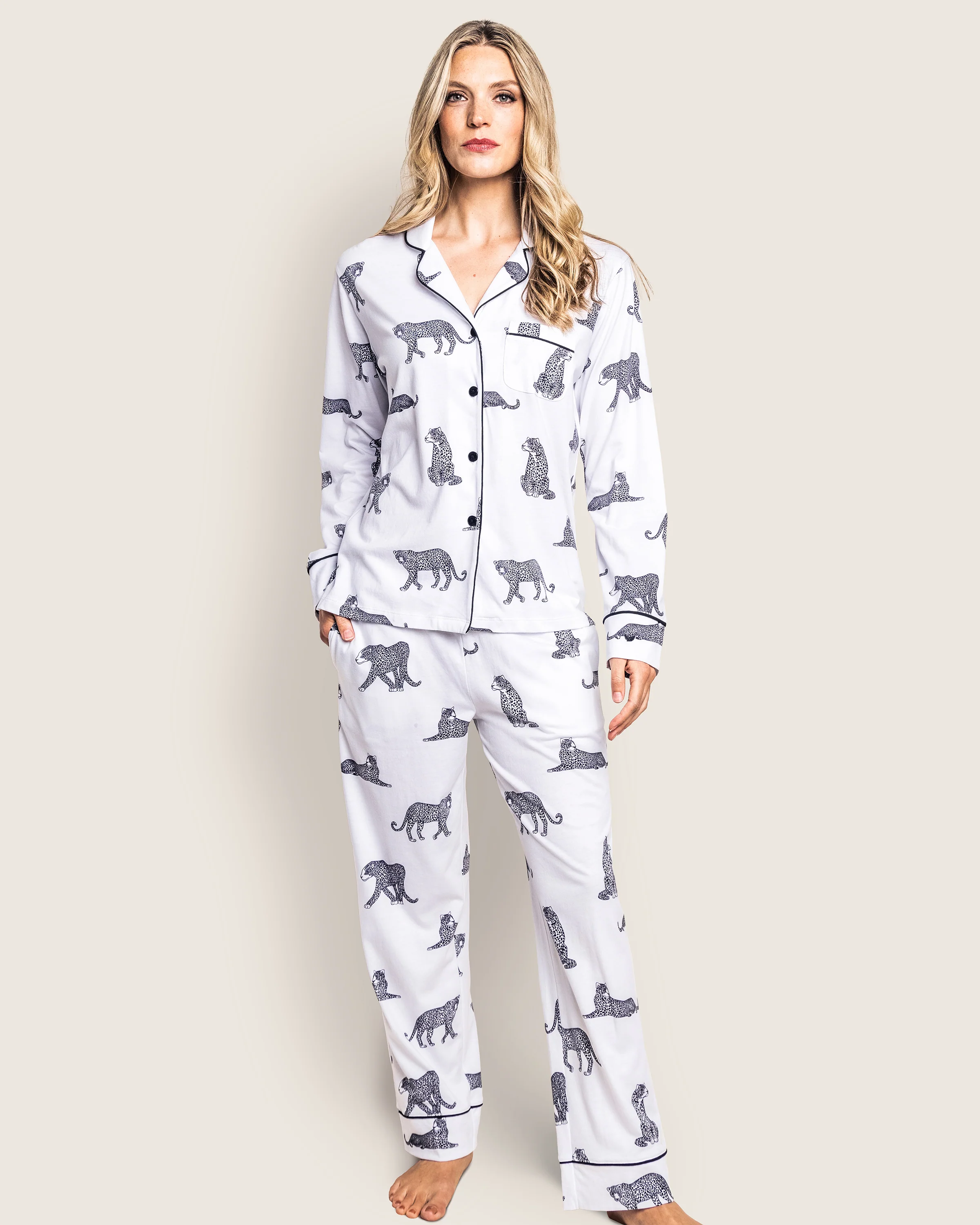 Women's Pima Pajama Set in Panthère de Paris - Image 2