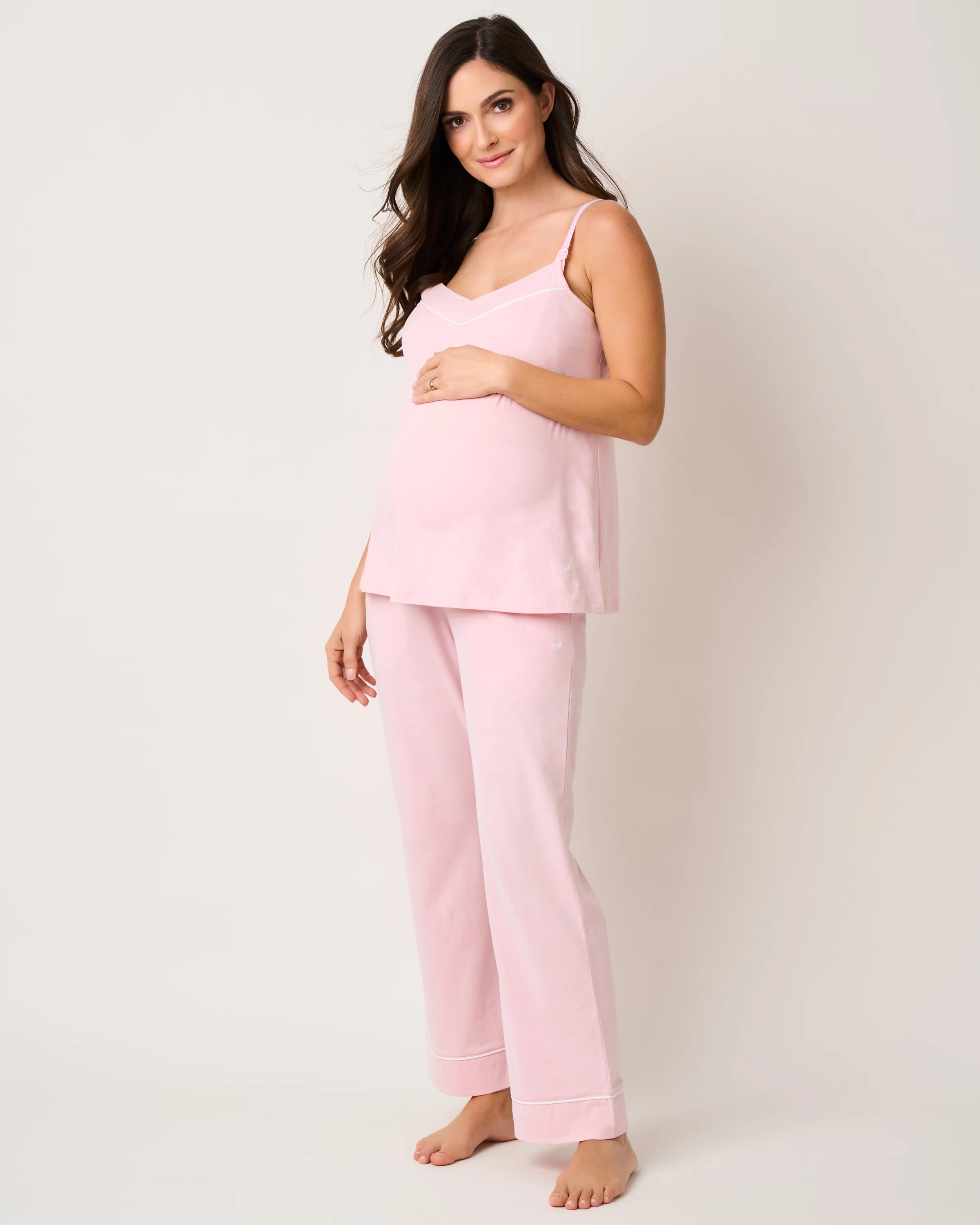 Women's Pima Maternity Pants in Pink - Image 2