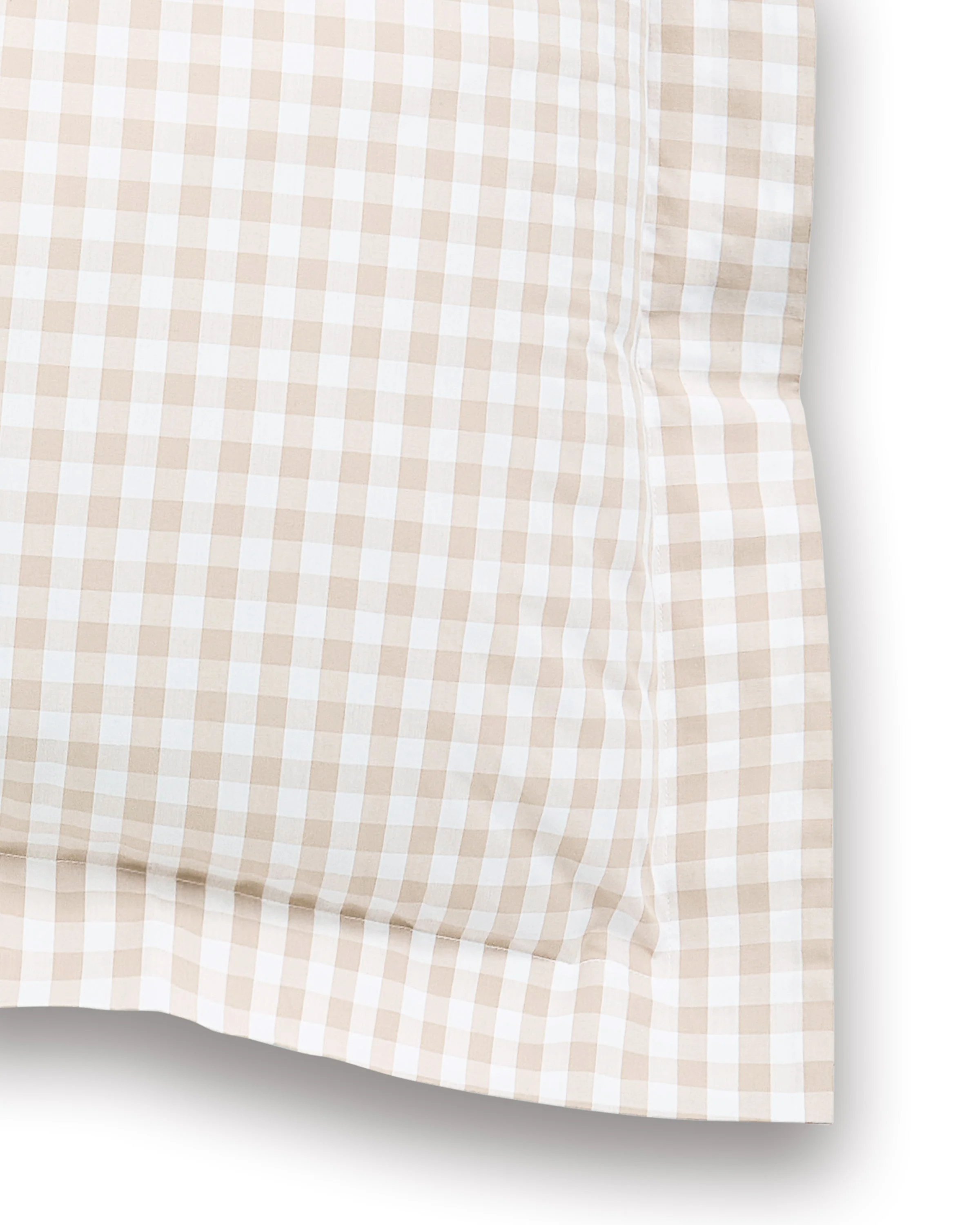 Luxe Premium Percale Euro Sham in Camel Gingham - Image 2