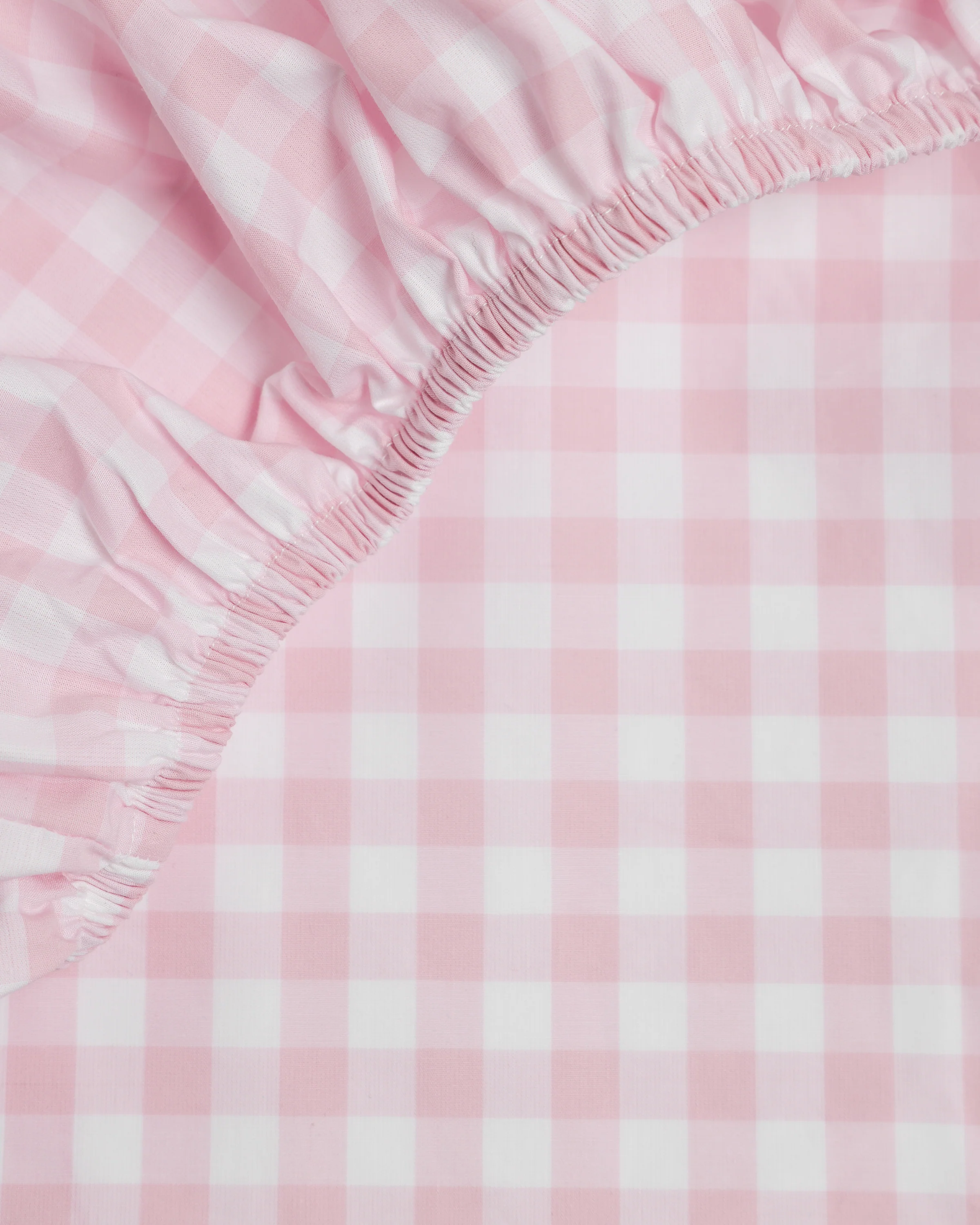 Luxe Premium Percale Crib Sheet in Pink Gingham - Image 4